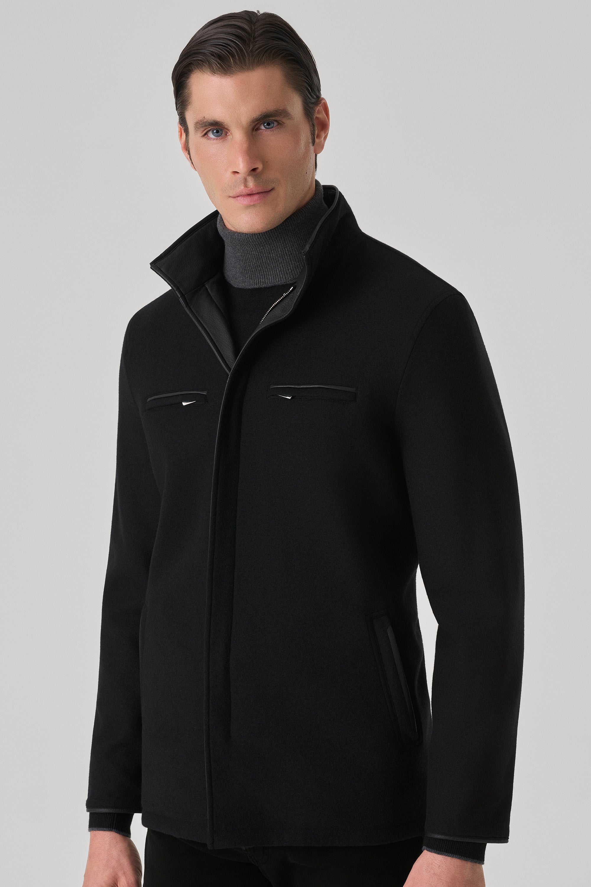 Parka Tom réversible en cuir de cerf et ultimum cachemire felt