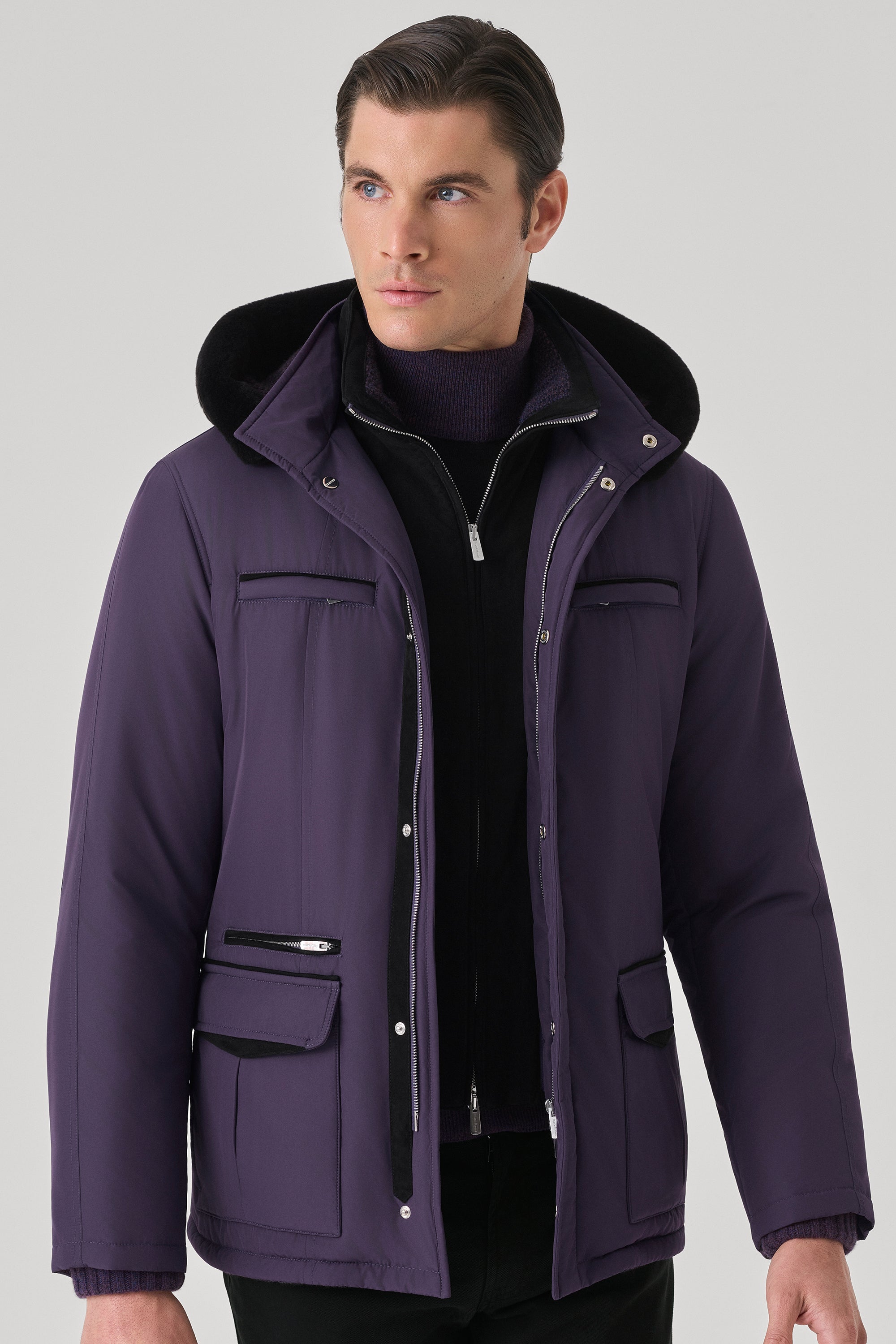Parka Elvis en silk nylon ultra-light et vison