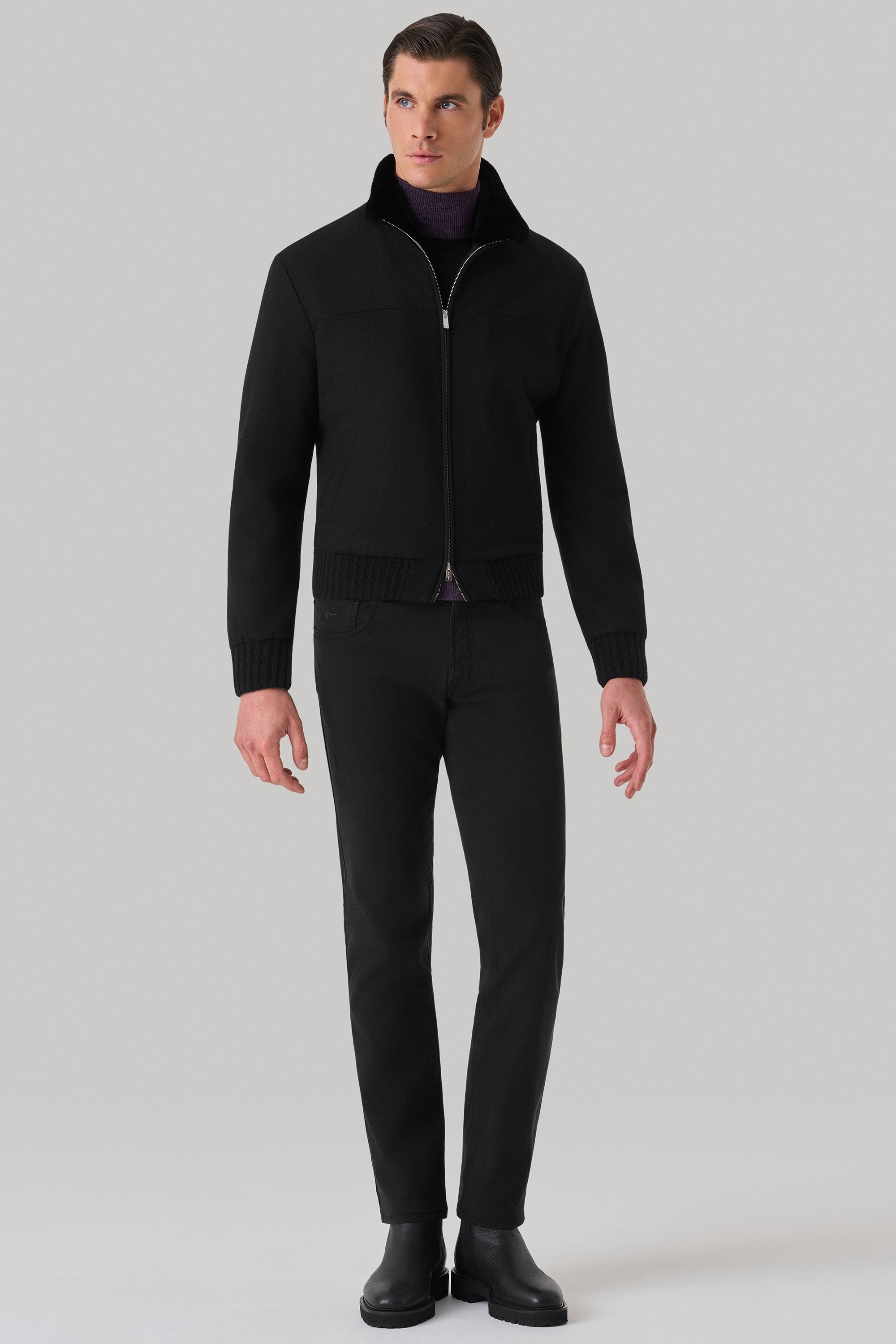 Blouson Confort en ultimum cachemire felt et vison