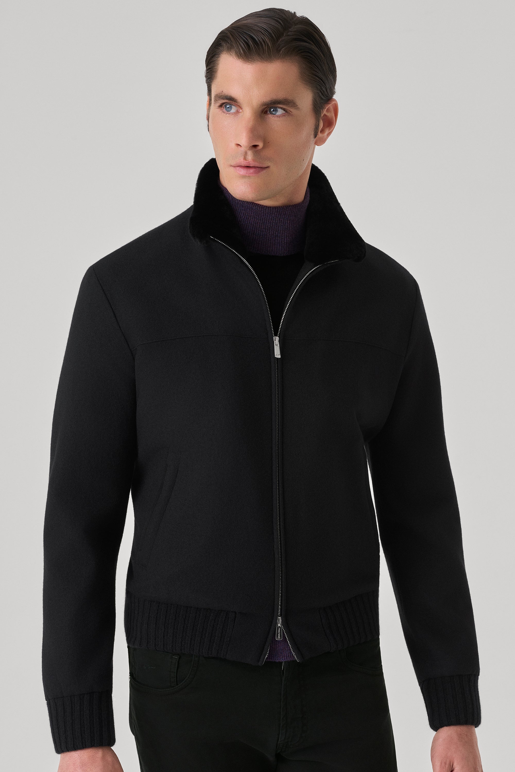 Blouson Confort en ultimum cachemire felt et vison