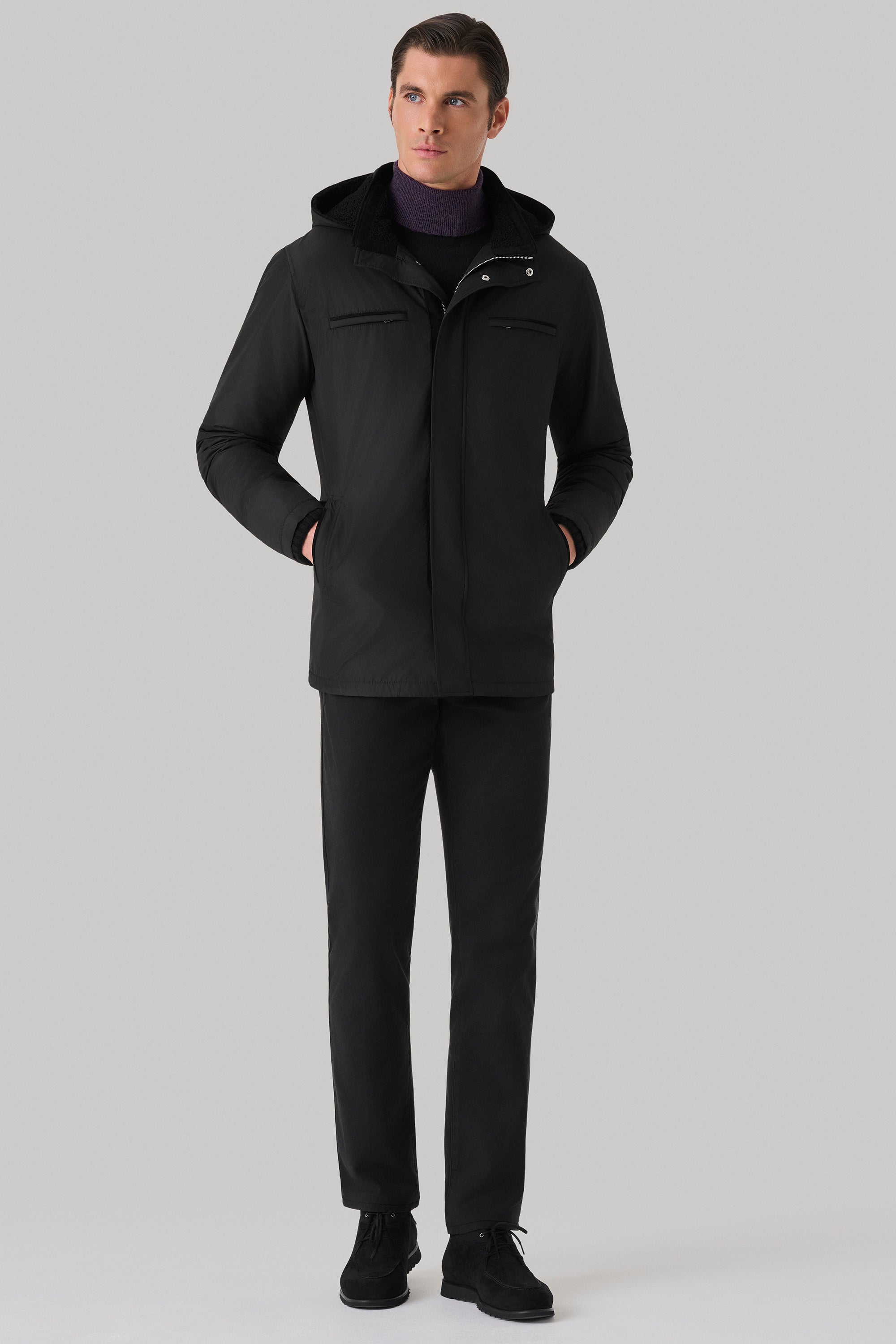 Parka Courchevel en silk nylon ultra-light et mouton