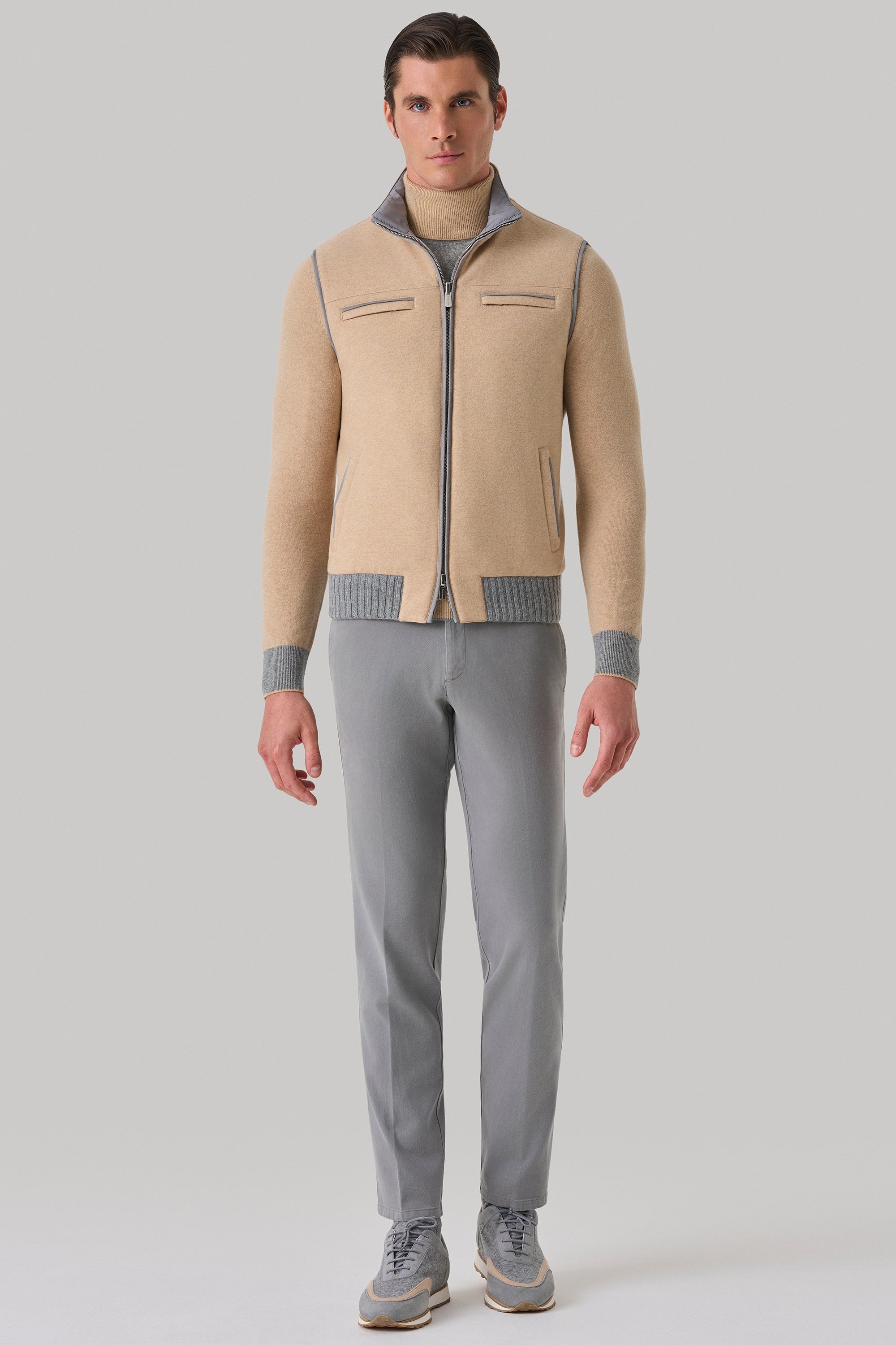 Gilet Tom Réversible en ultimum cachemire felt et silk nylon ultra-light