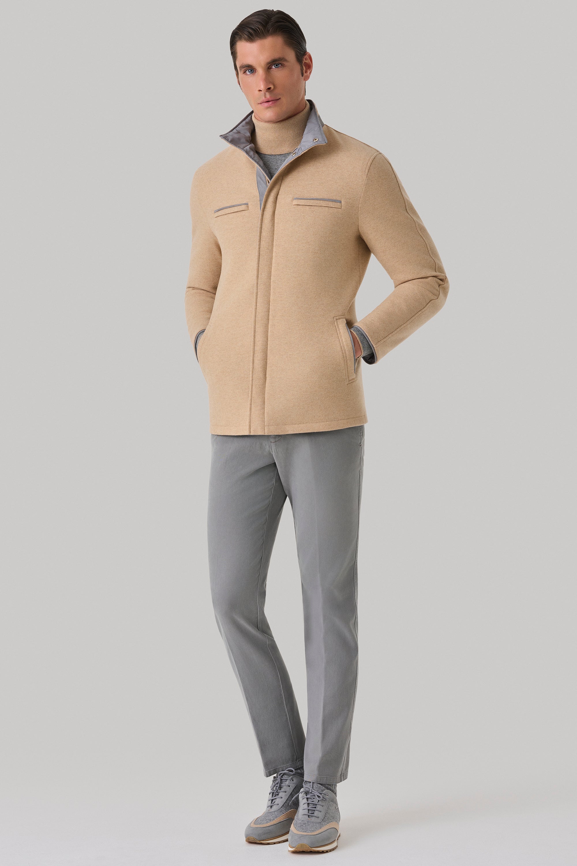 Parka Tom réversible en ultimum cachemire felt et silk nylon ultra-light