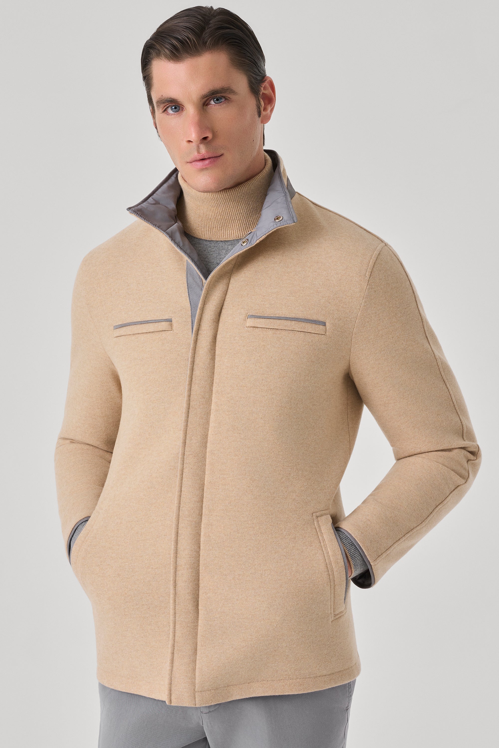 Parka Tom réversible en ultimum cachemire felt et silk nylon ultra-light