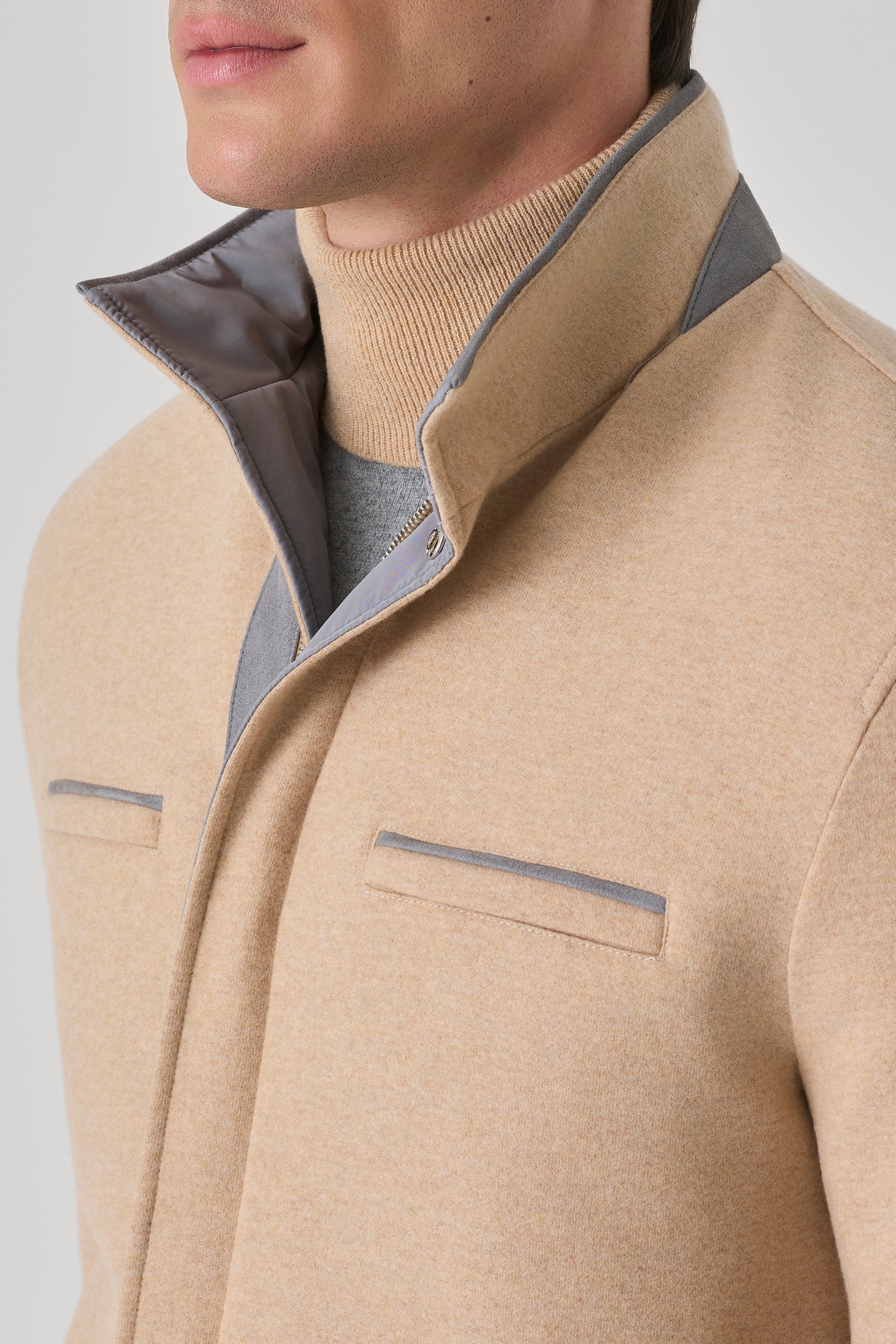 Parka Tom réversible en ultimum cachemire felt et silk nylon ultra-light