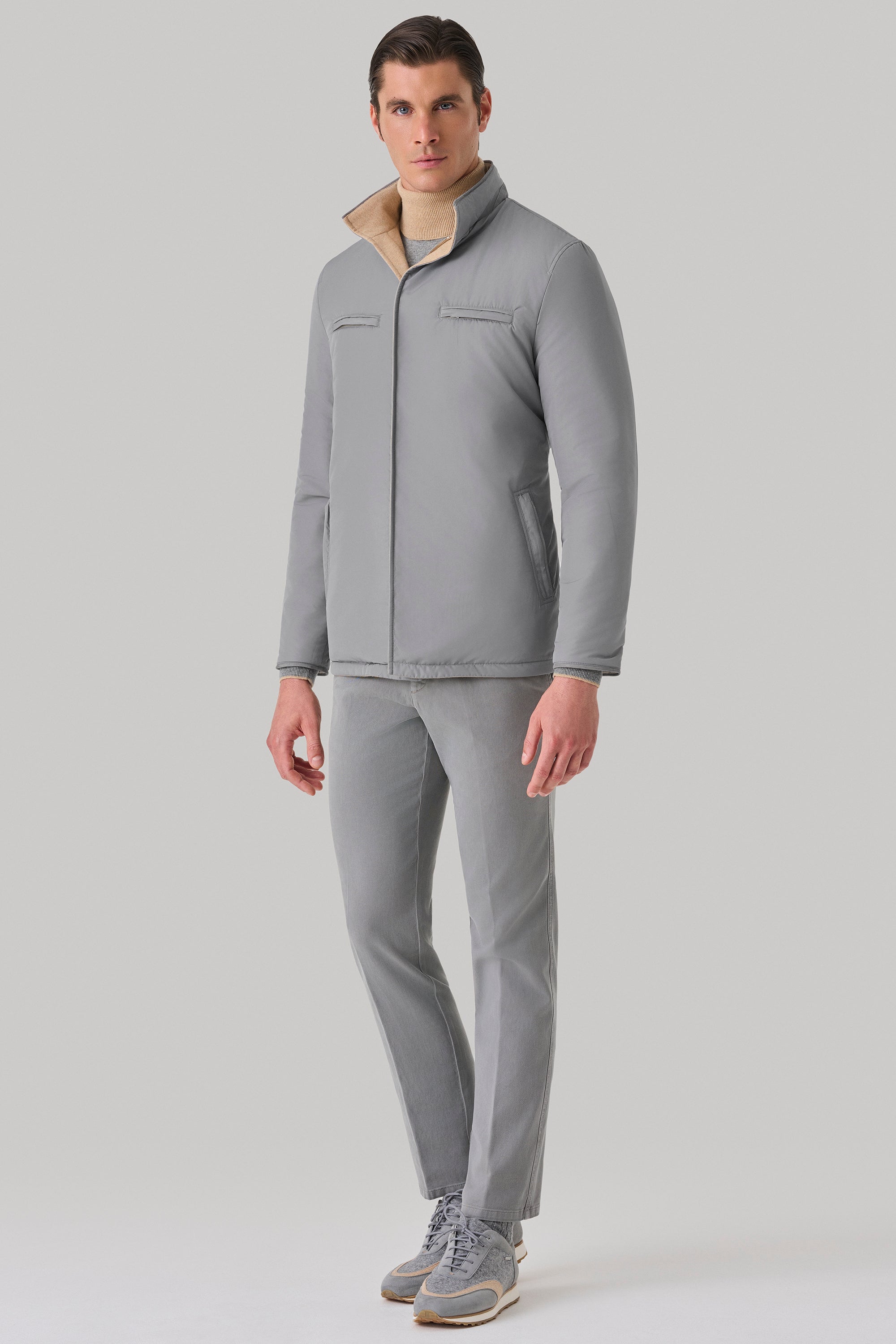 Parka Tom réversible en ultimum cachemire felt et silk nylon ultra-light