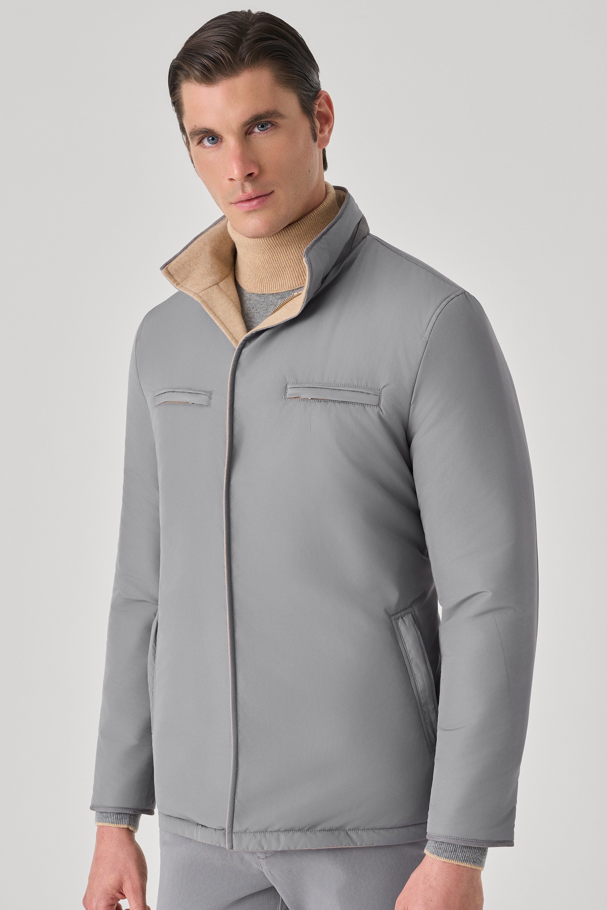 Parka Tom réversible en ultimum cachemire felt et silk nylon ultra-light