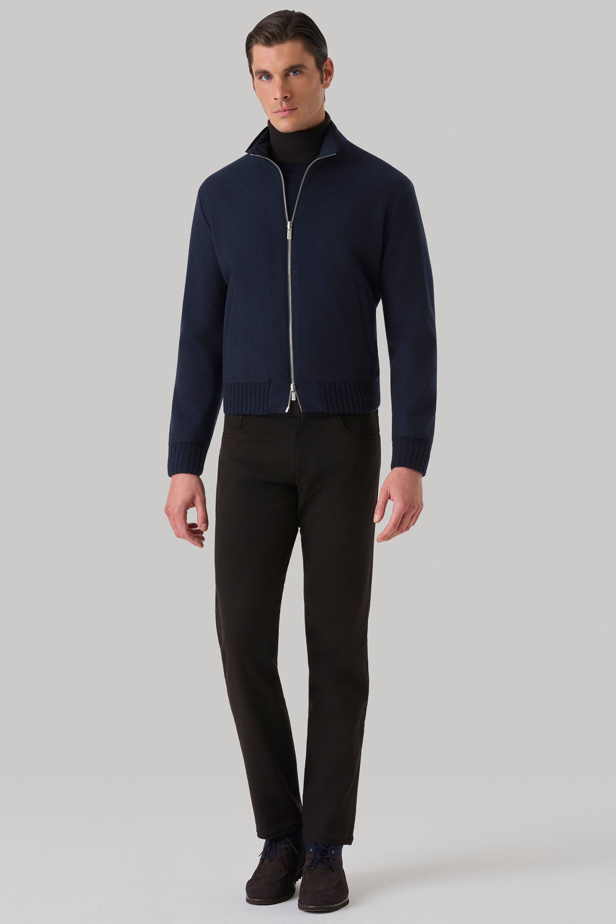 CONFORT Reversible jacket in ultimum cashmere® felt and ultra-light silk nylon