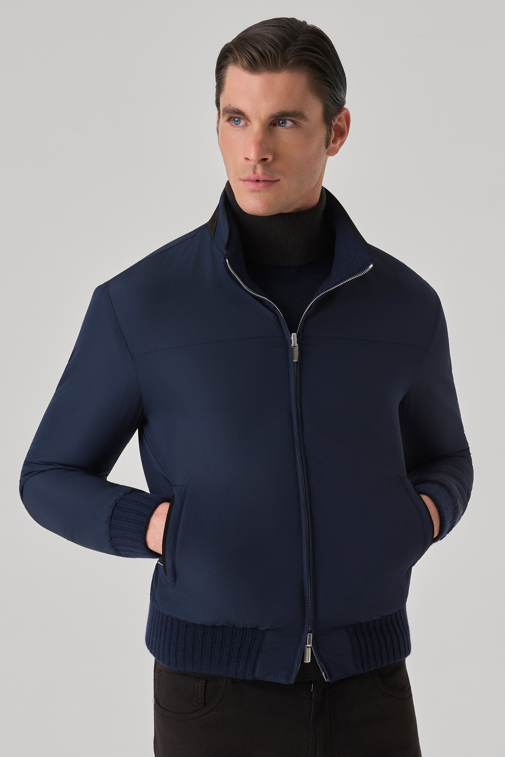 CONFORT Reversible jacket in ultimum cashmere® felt and ultra-light silk nylon