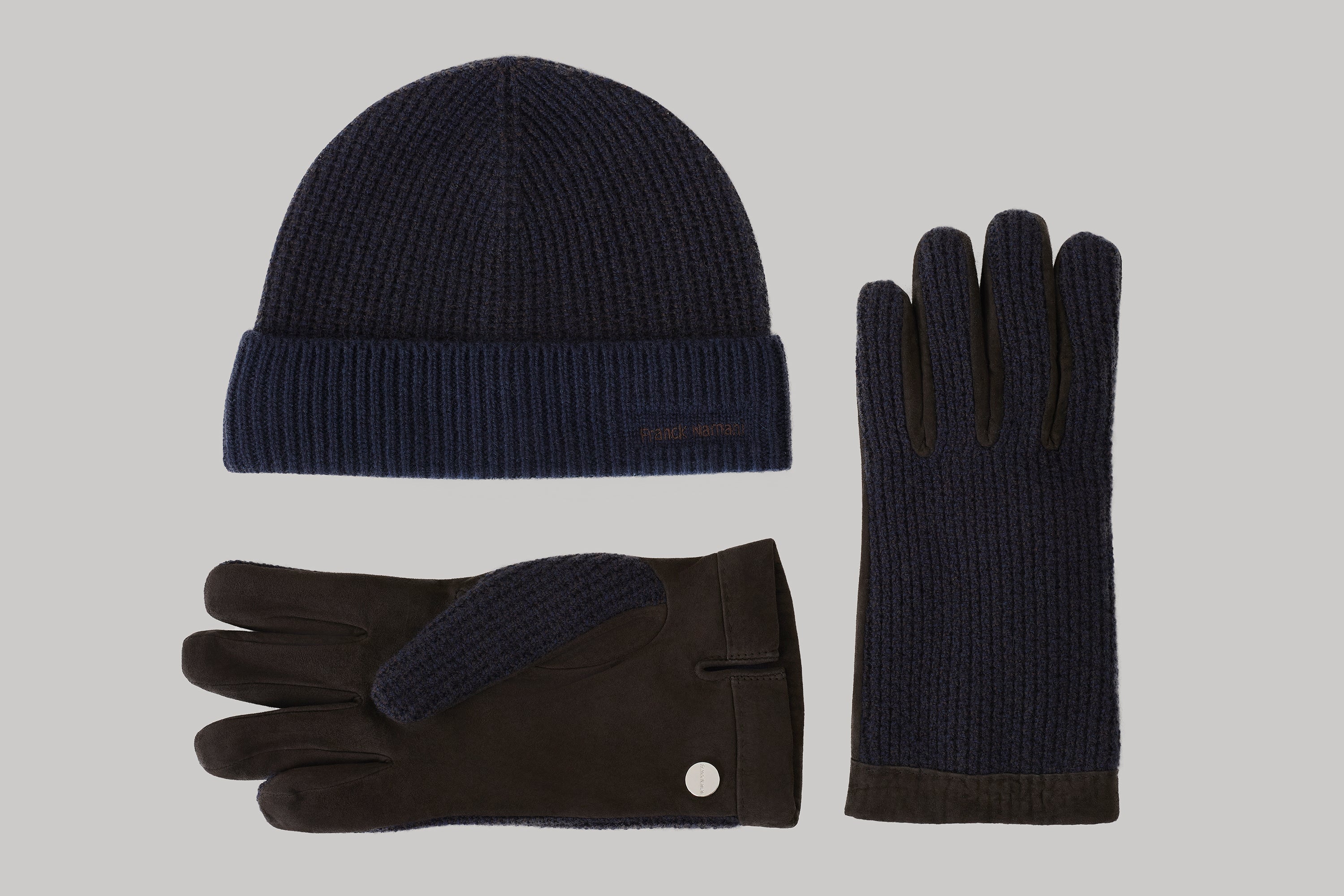 Gants bicolores en utlimum cachemire et suède