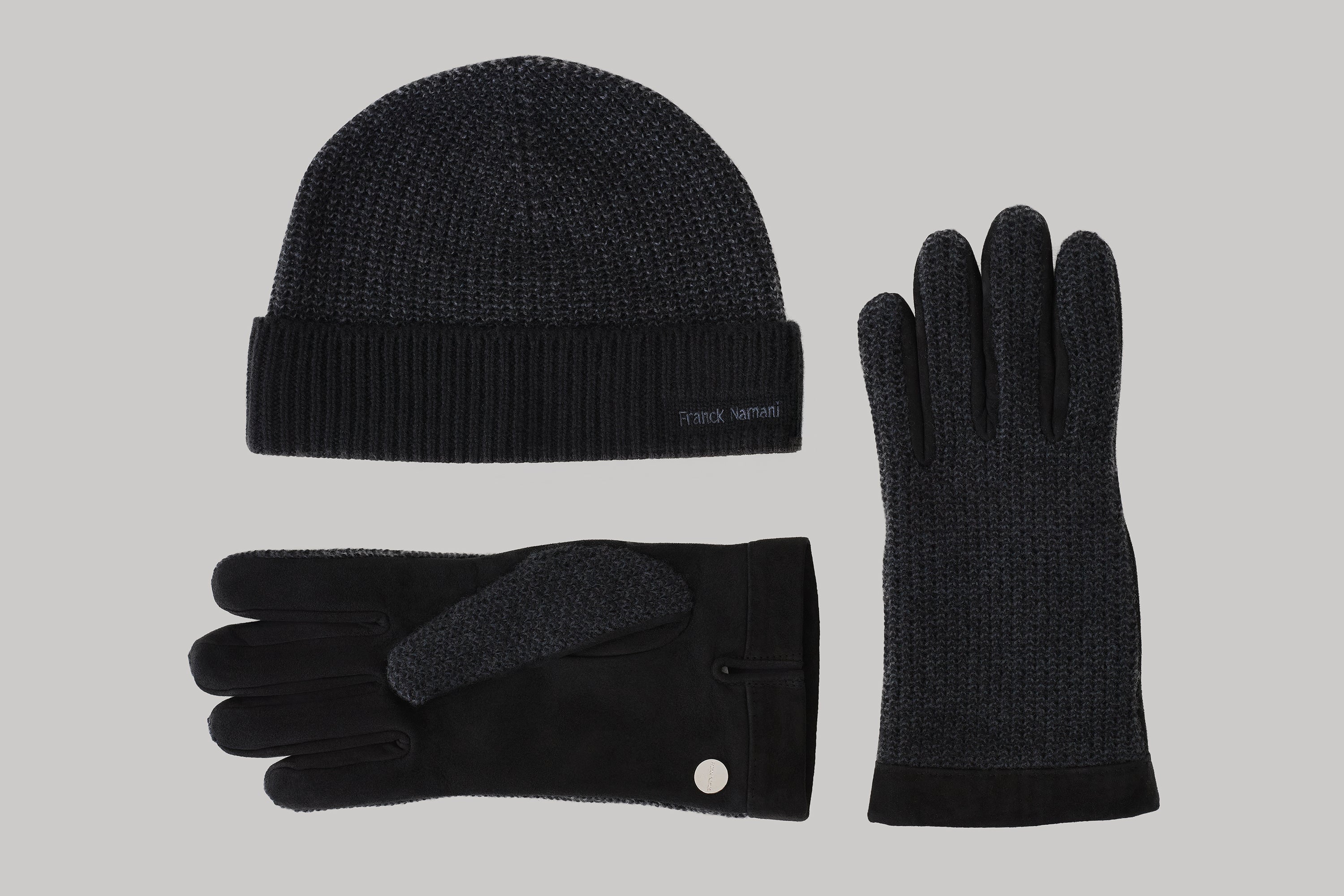 Gants bicolores en utlimum cachemire et suède
