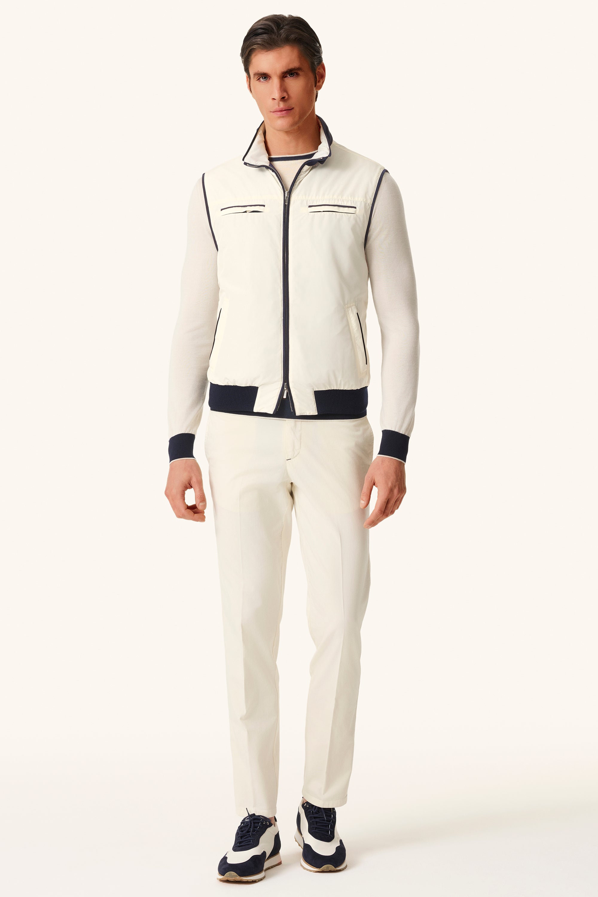 Reversible ultra-light silk nylon vest TOM