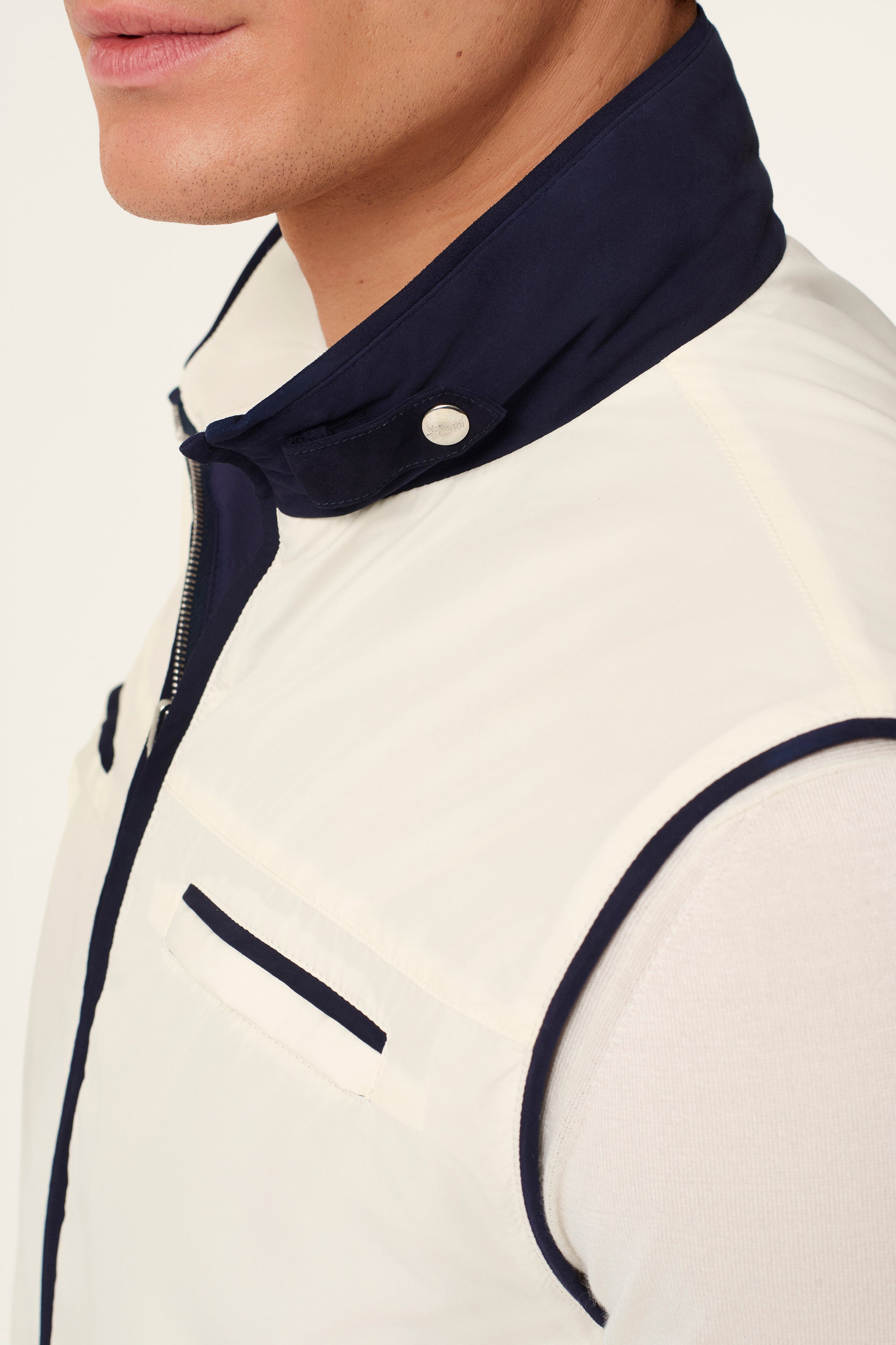 Reversible ultra-light silk nylon vest TOM