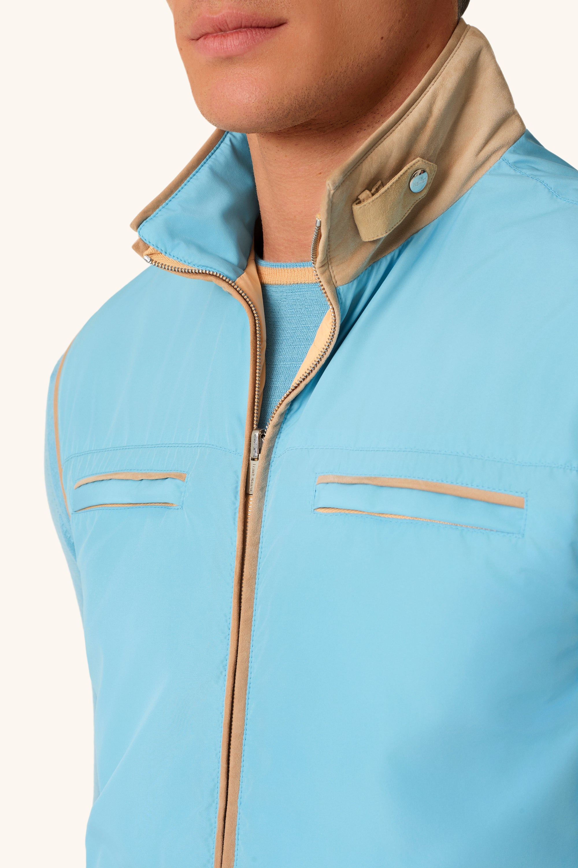 Reversible ultra-light silk nylon vest TOM