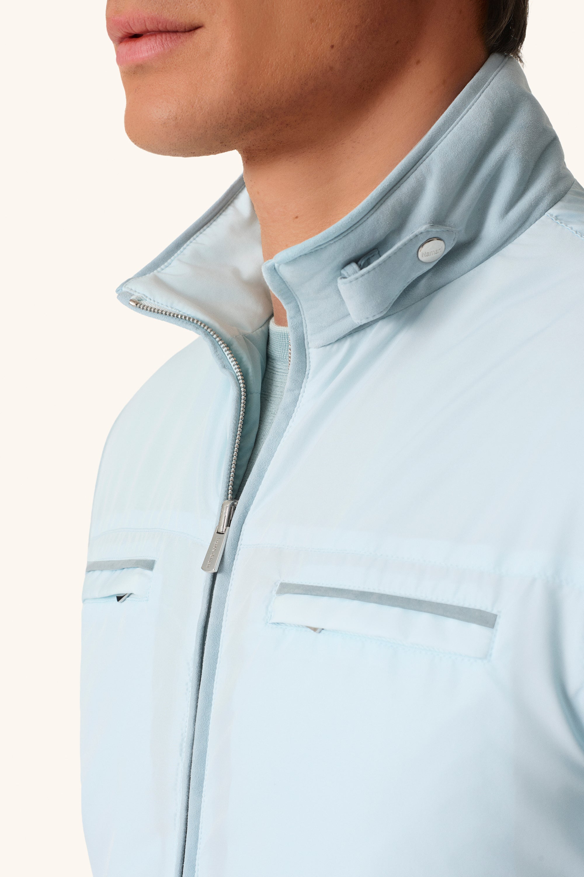Reversible ultra-light silk nylon vest TOM