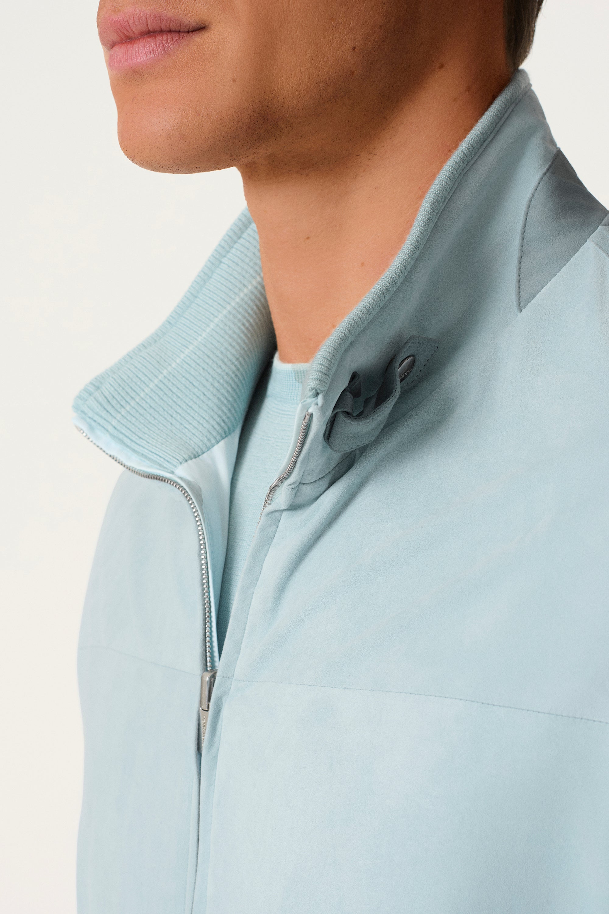 Blouson en silk nylon ultra-light et suède réversible CONFORT