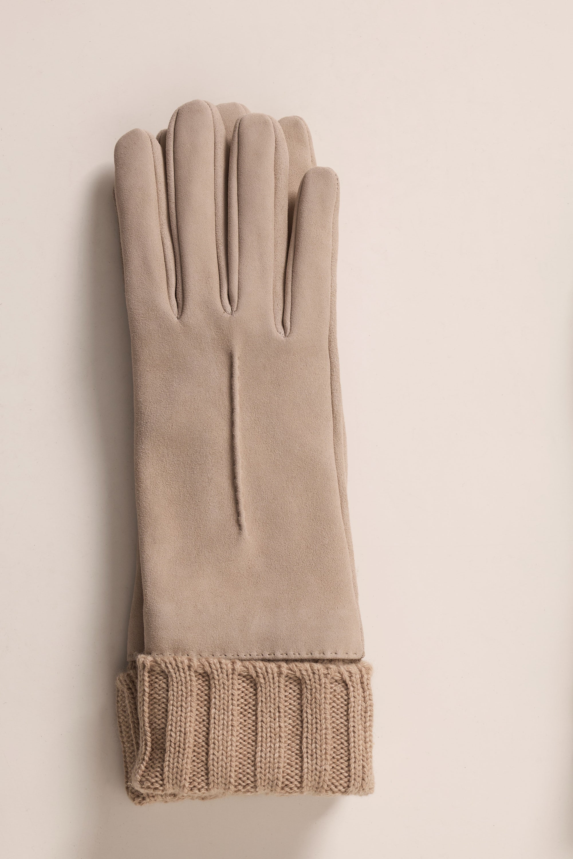 Gants en suède et poignets en cachemire