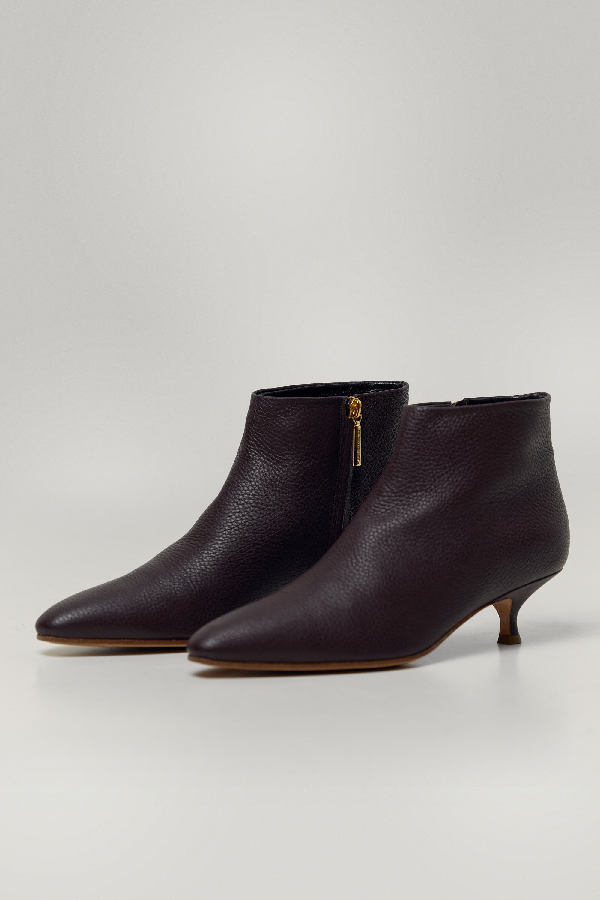 Bottines à talon en cuir de cerf