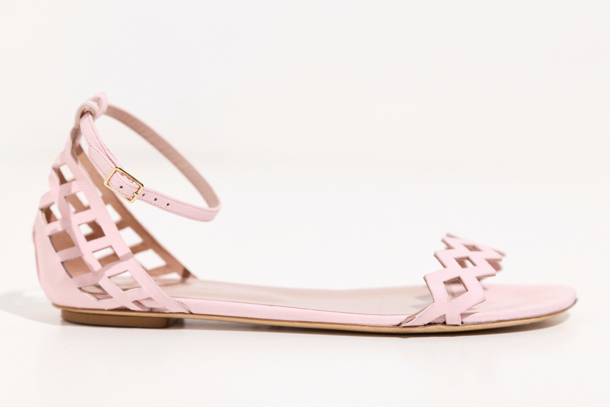 Sandale ajourée en cuir