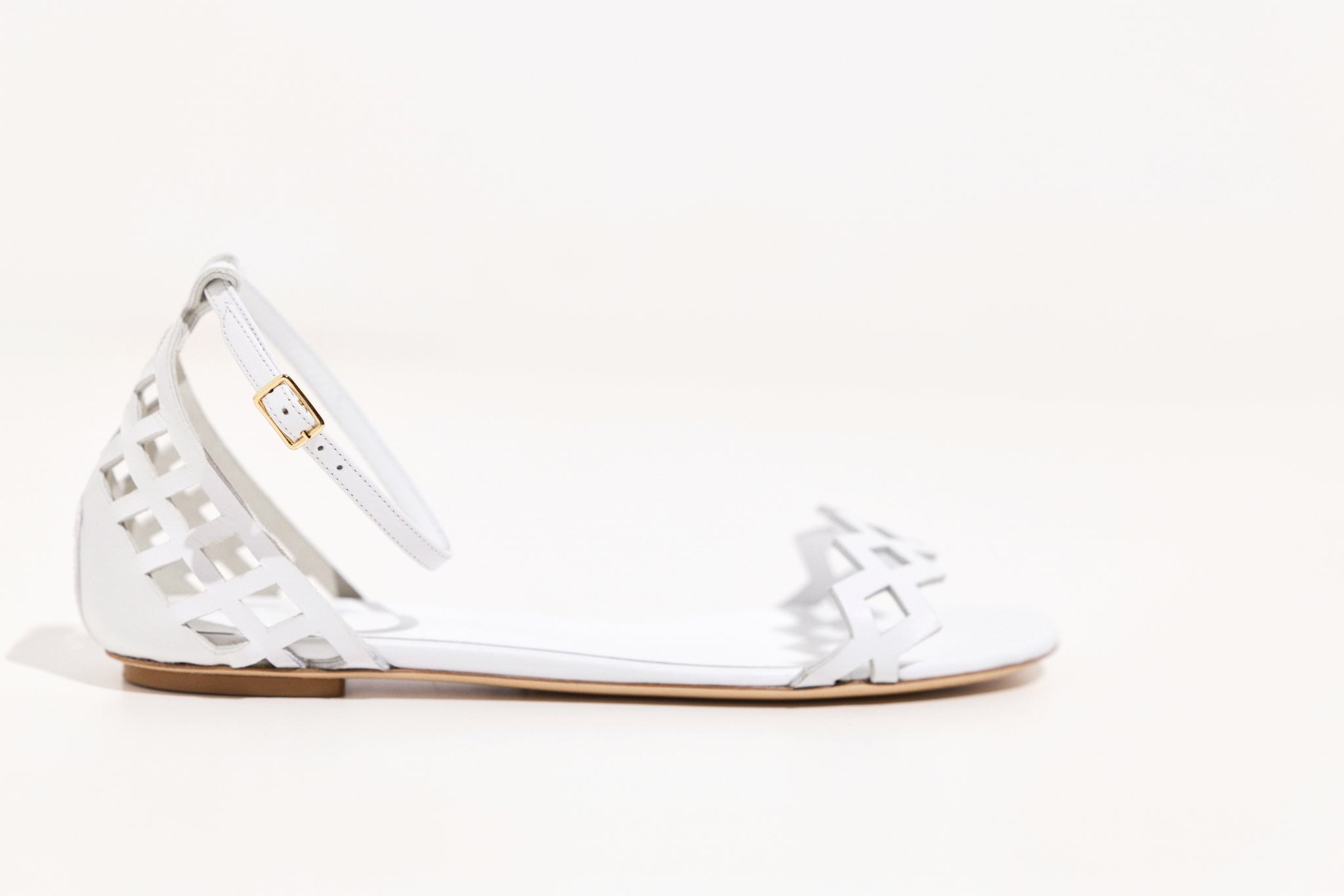 Sandale ajourée en cuir