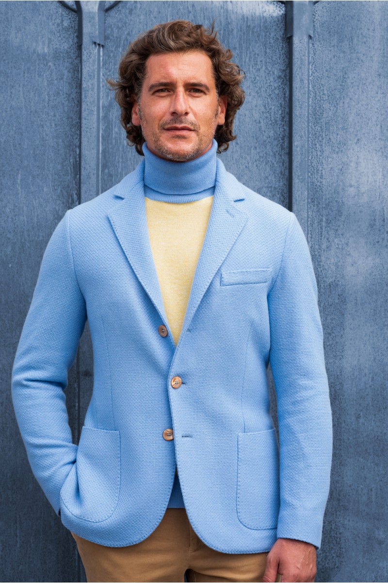 GENTLEMEN Ultimum cashmere jacket with textured knit and ultra-light suede  details