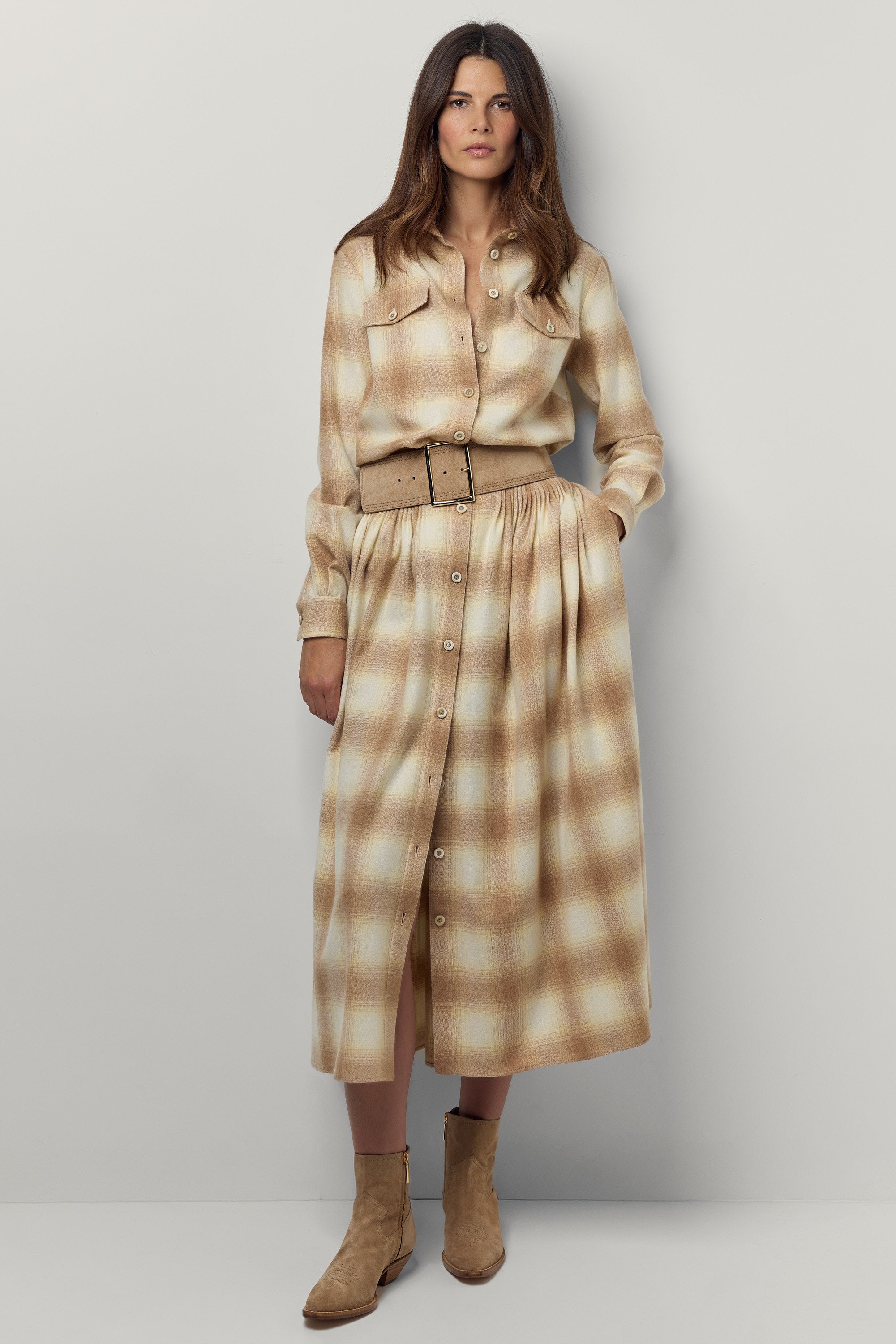 Jupe tartan en cachemire