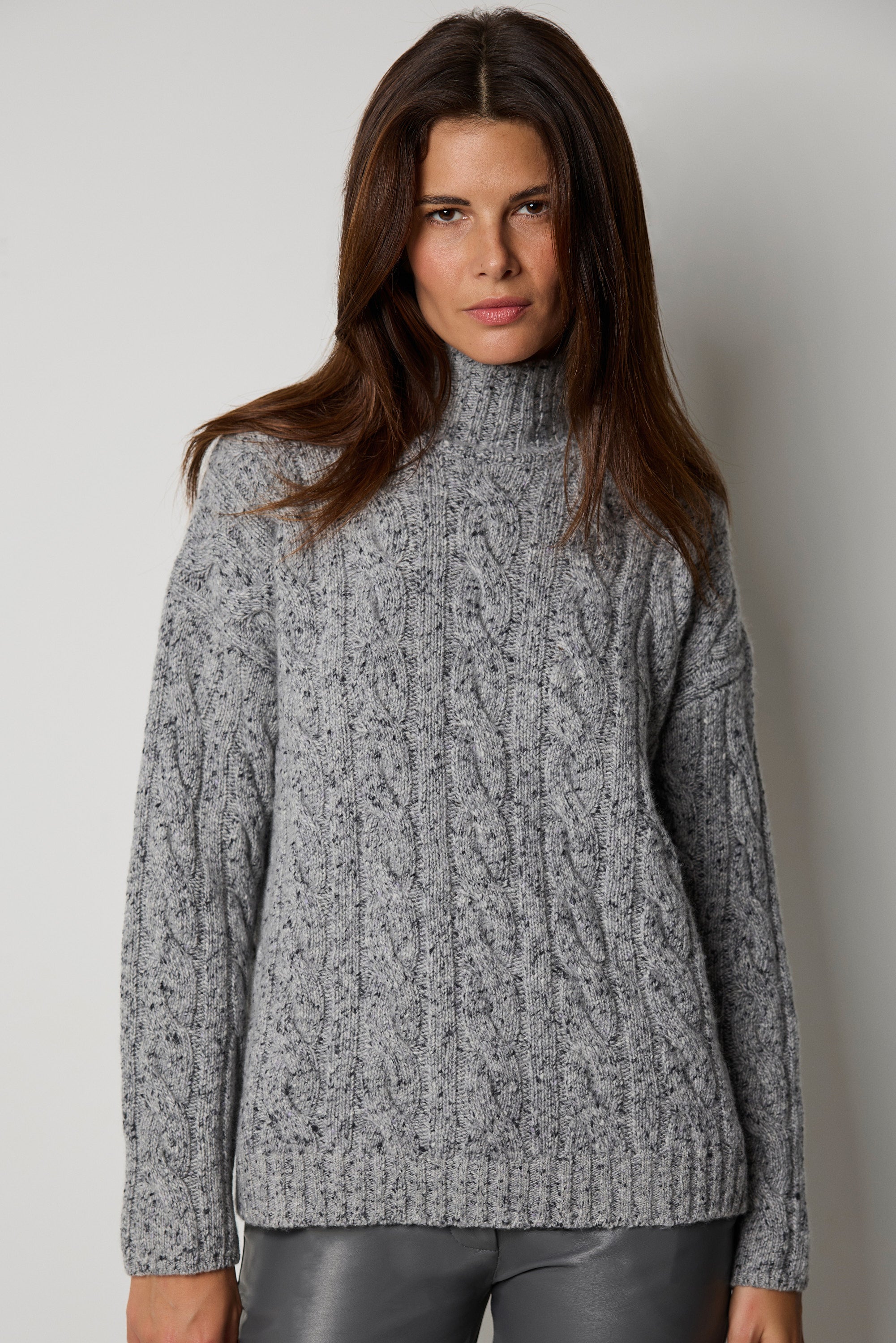 Pull col roulé ARAN