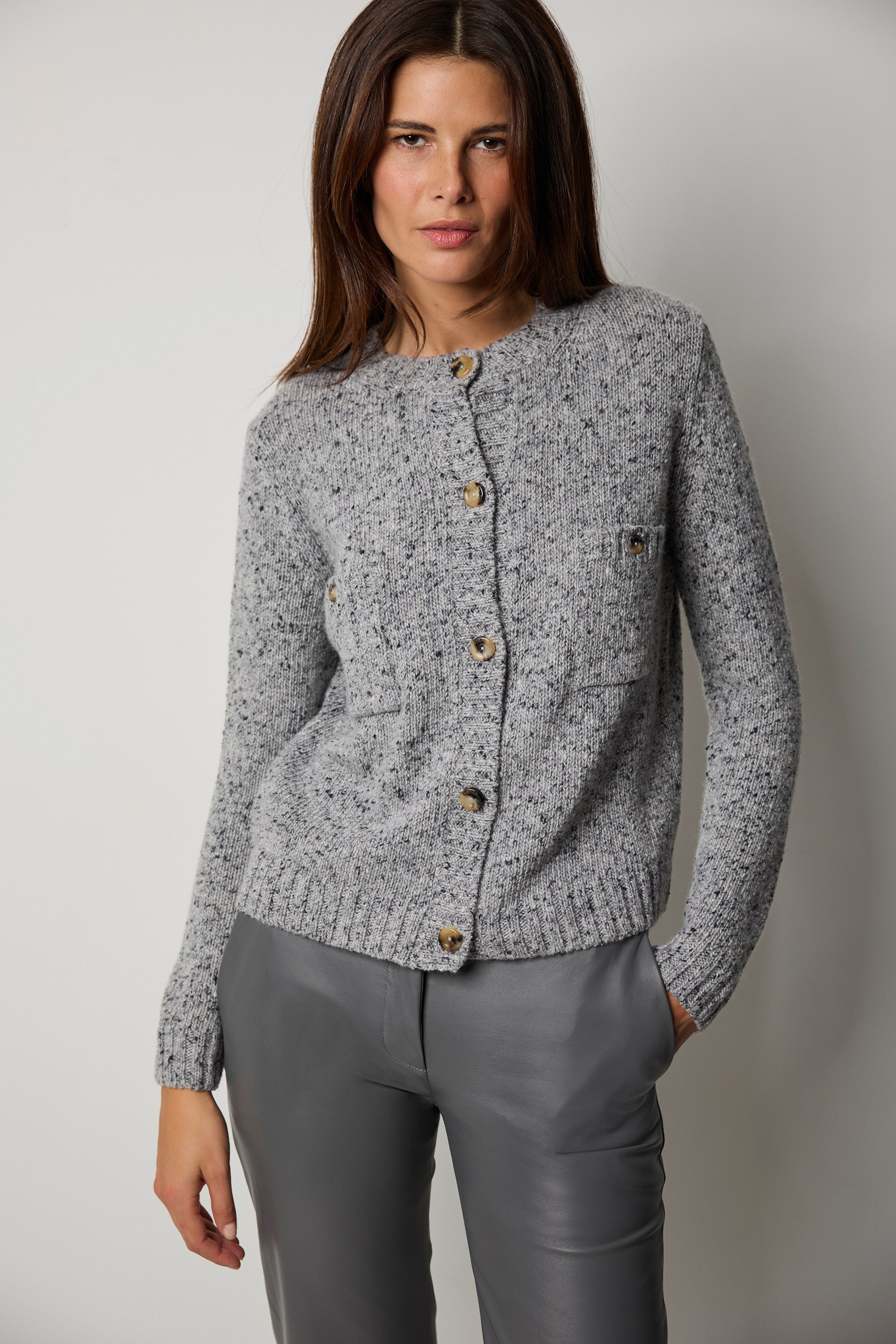 Cardigan en cachemire chiné