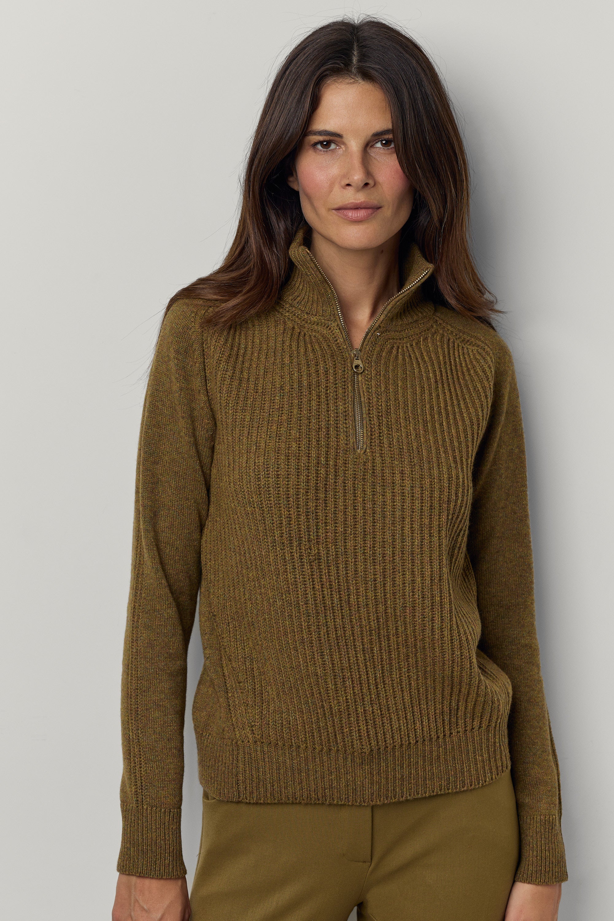 Pull en cachemire à col zippé