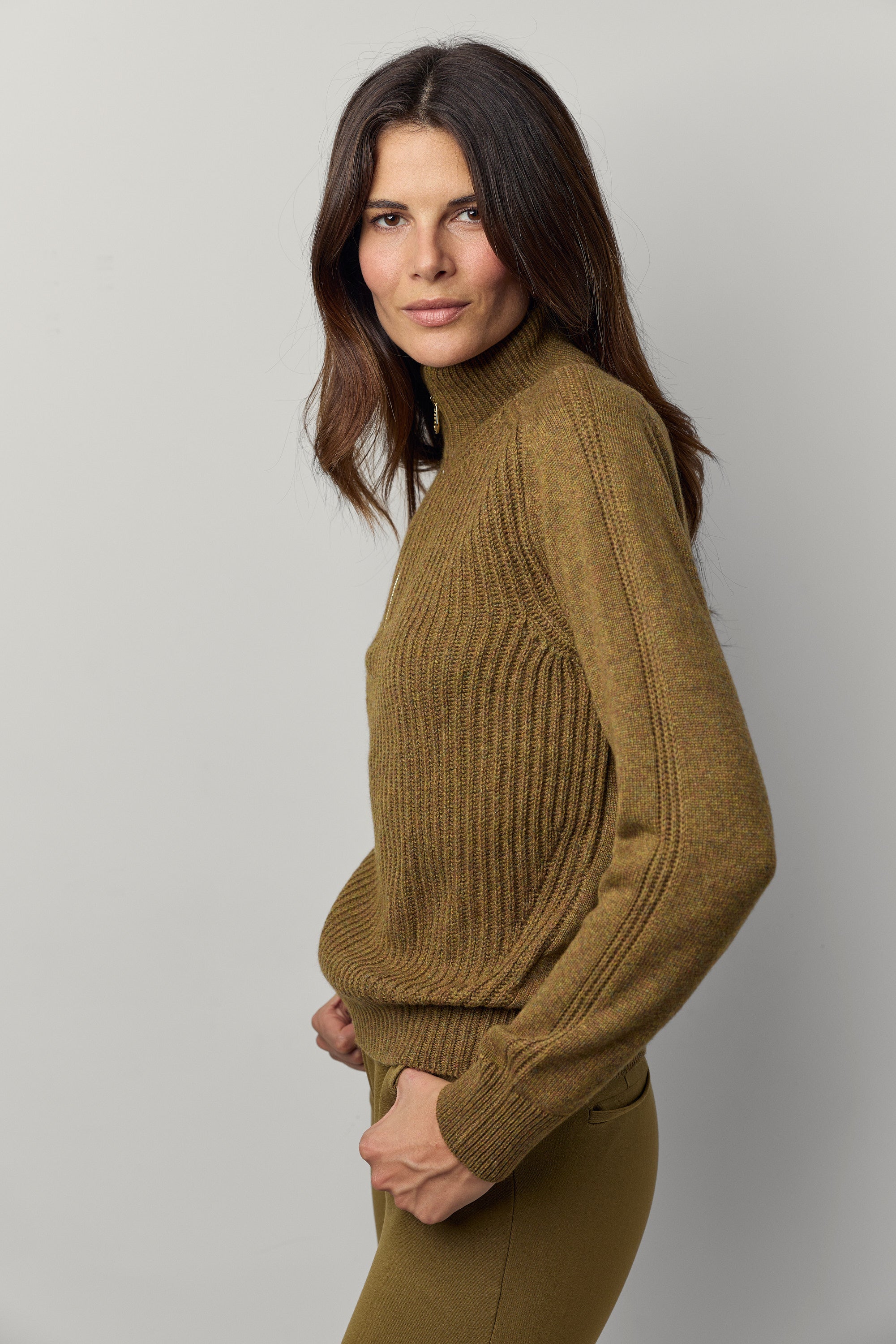 Pull en cachemire à col zippé