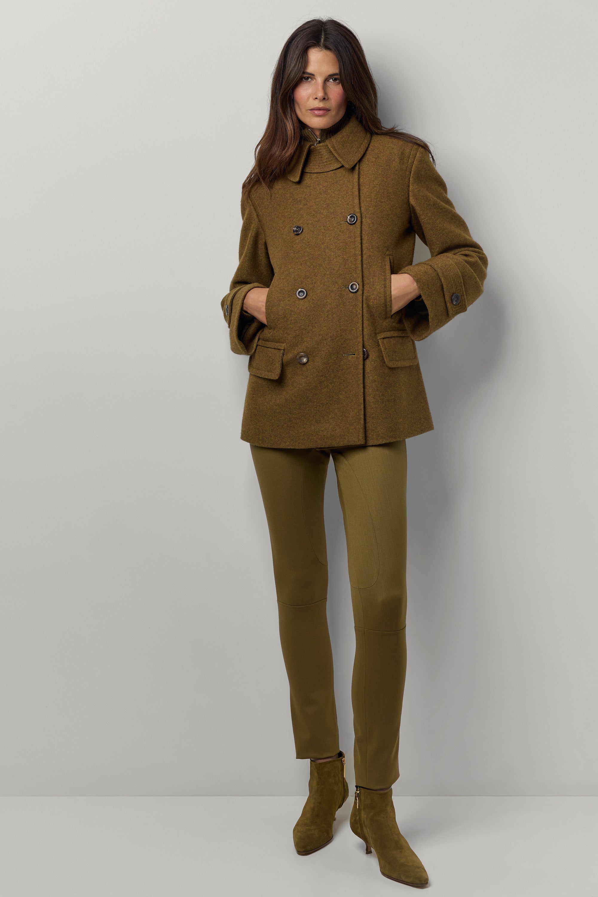 Cashmere felt pea coat