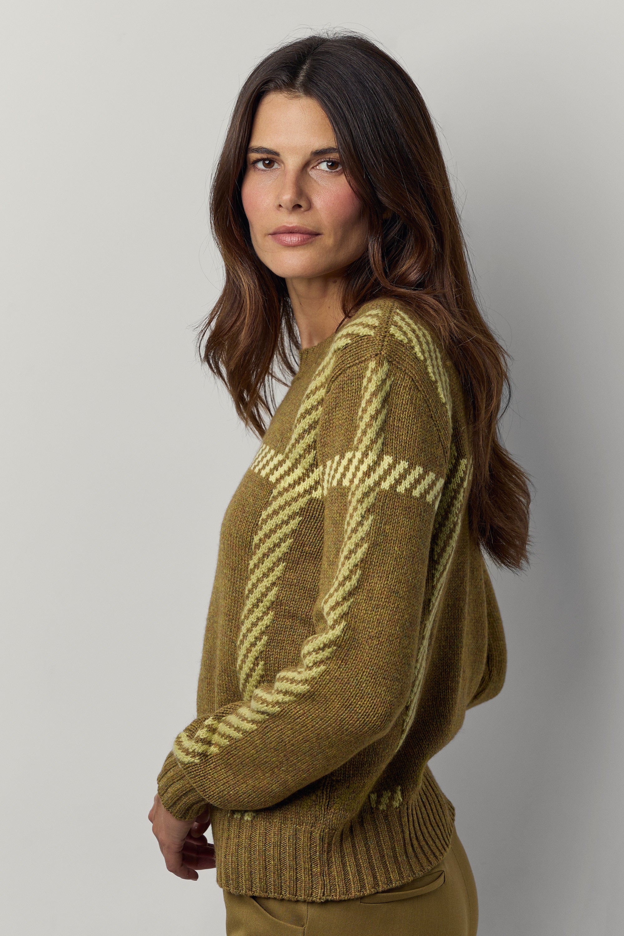 Pull Tartan en cachemire fleece