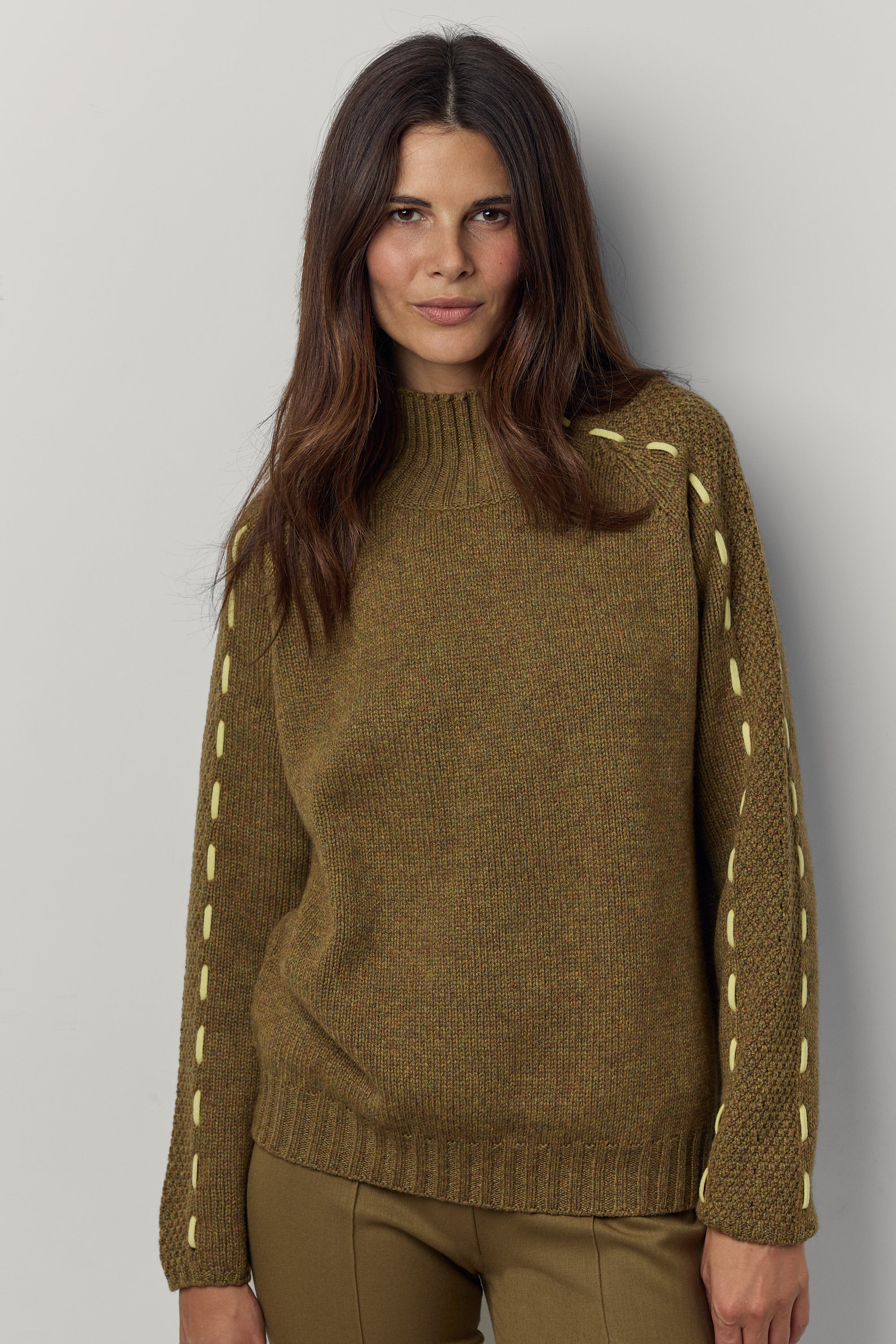 Cashmere sweater with embroidered details