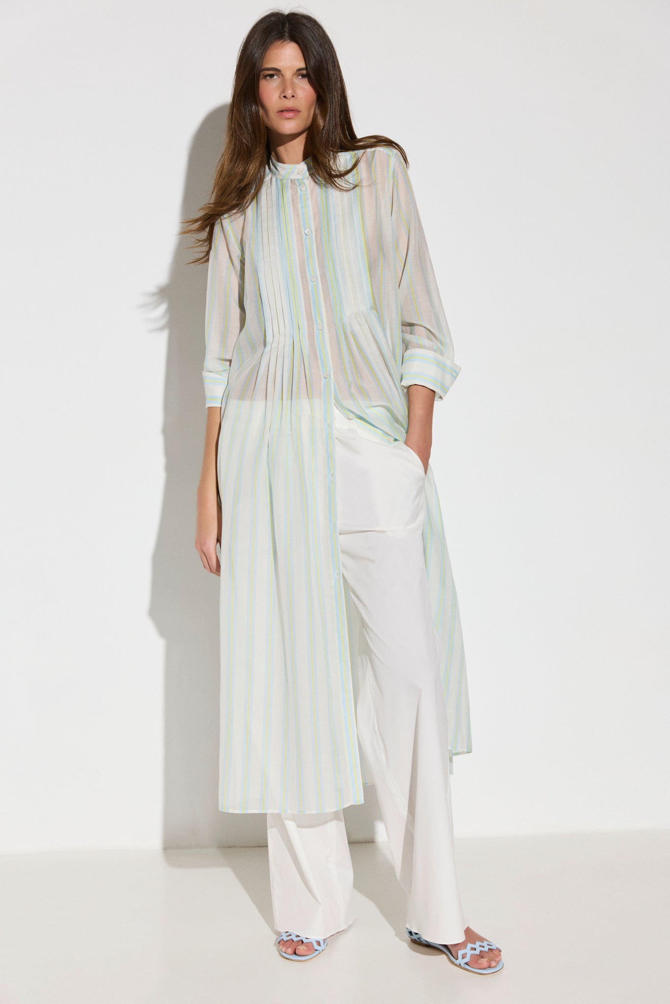 Long Pleated Blouse