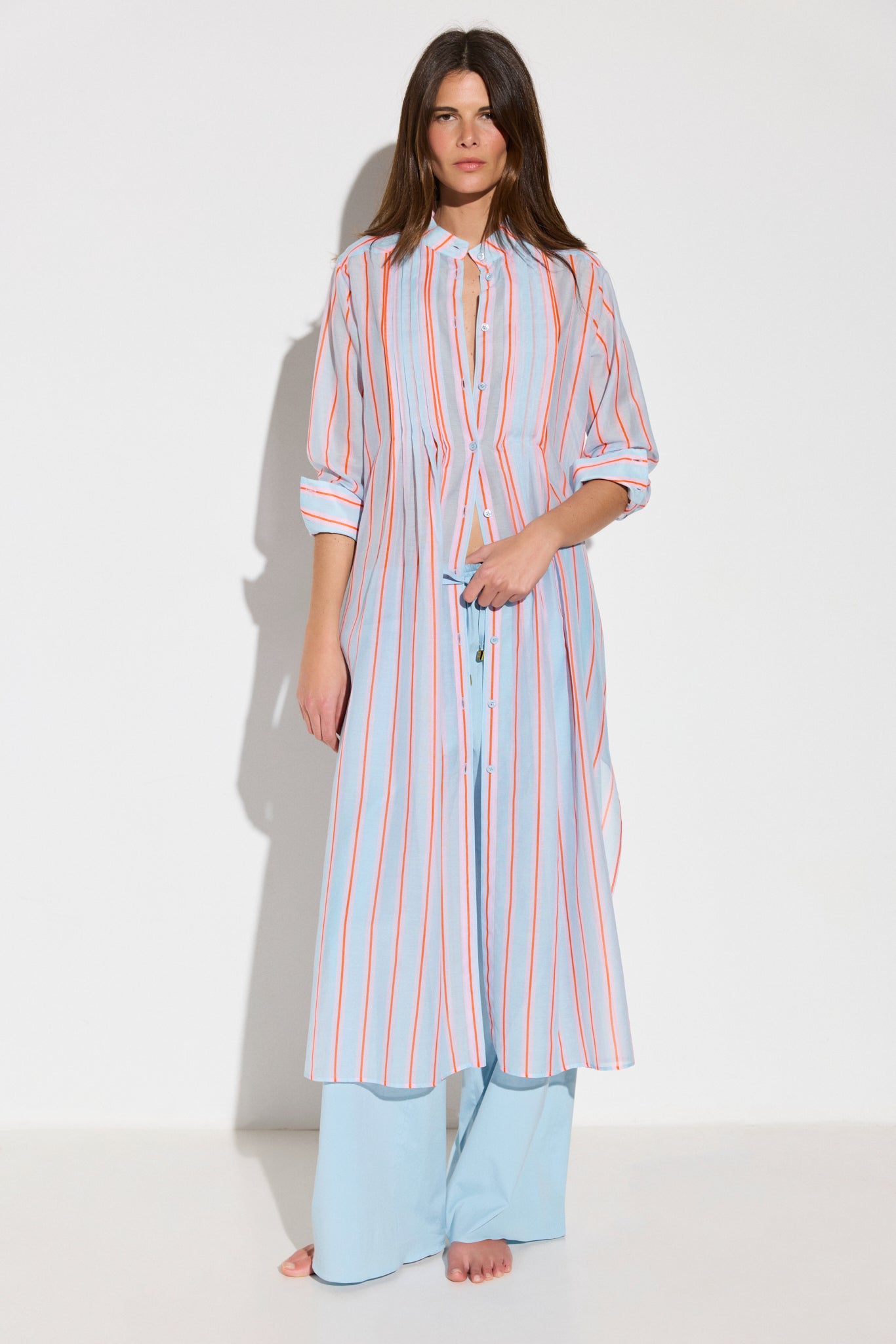 Long Pleated Blouse