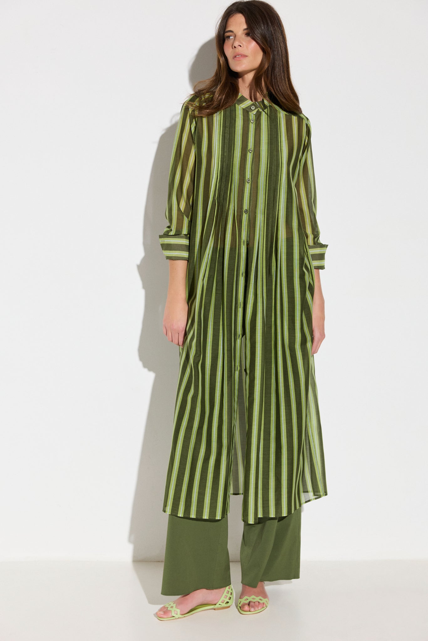 Long Pleated Blouse