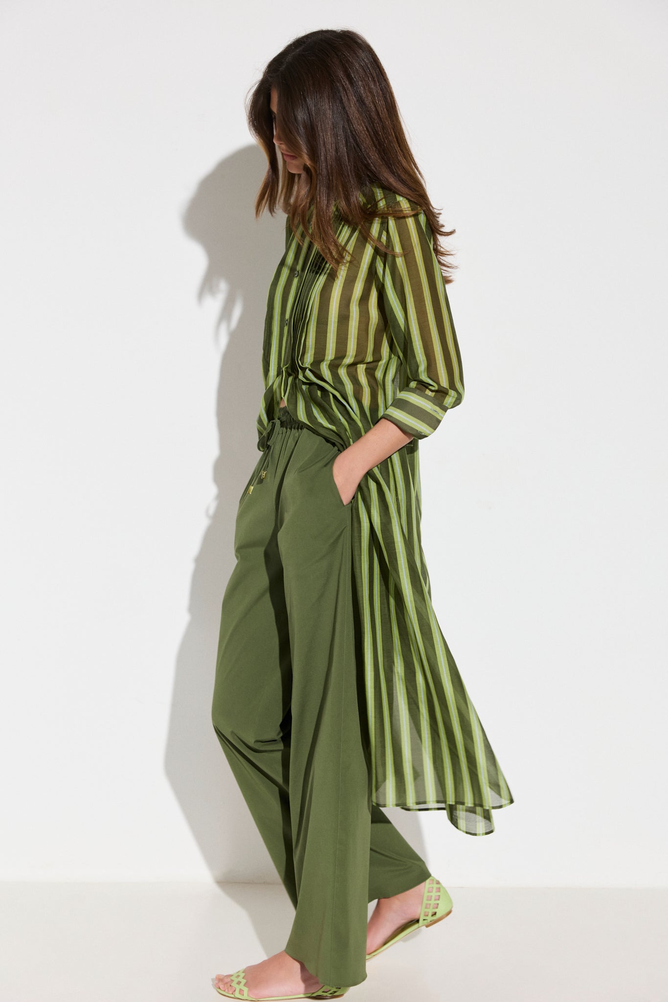 Long Pleated Blouse
