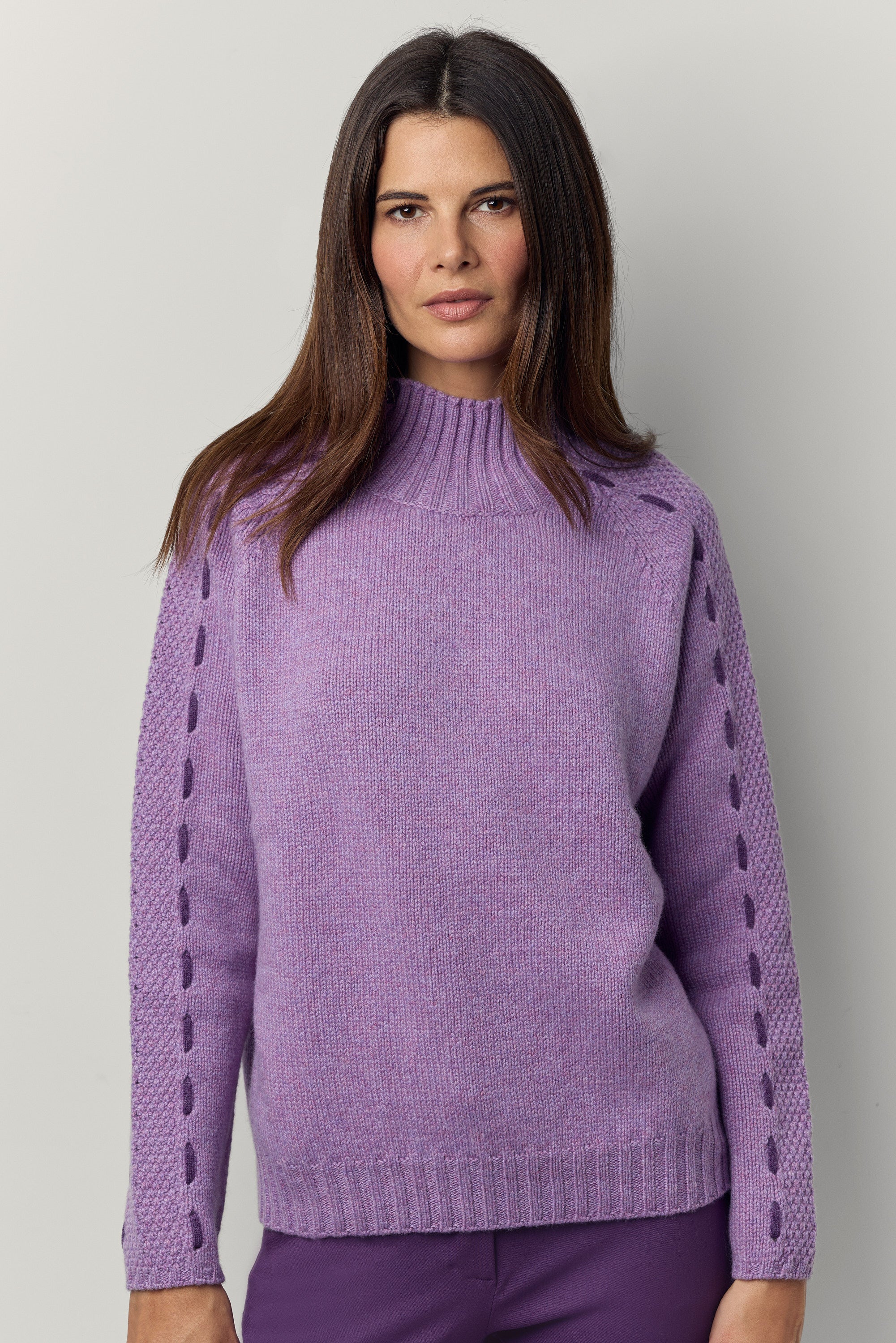 Cashmere sweater with embroidered details