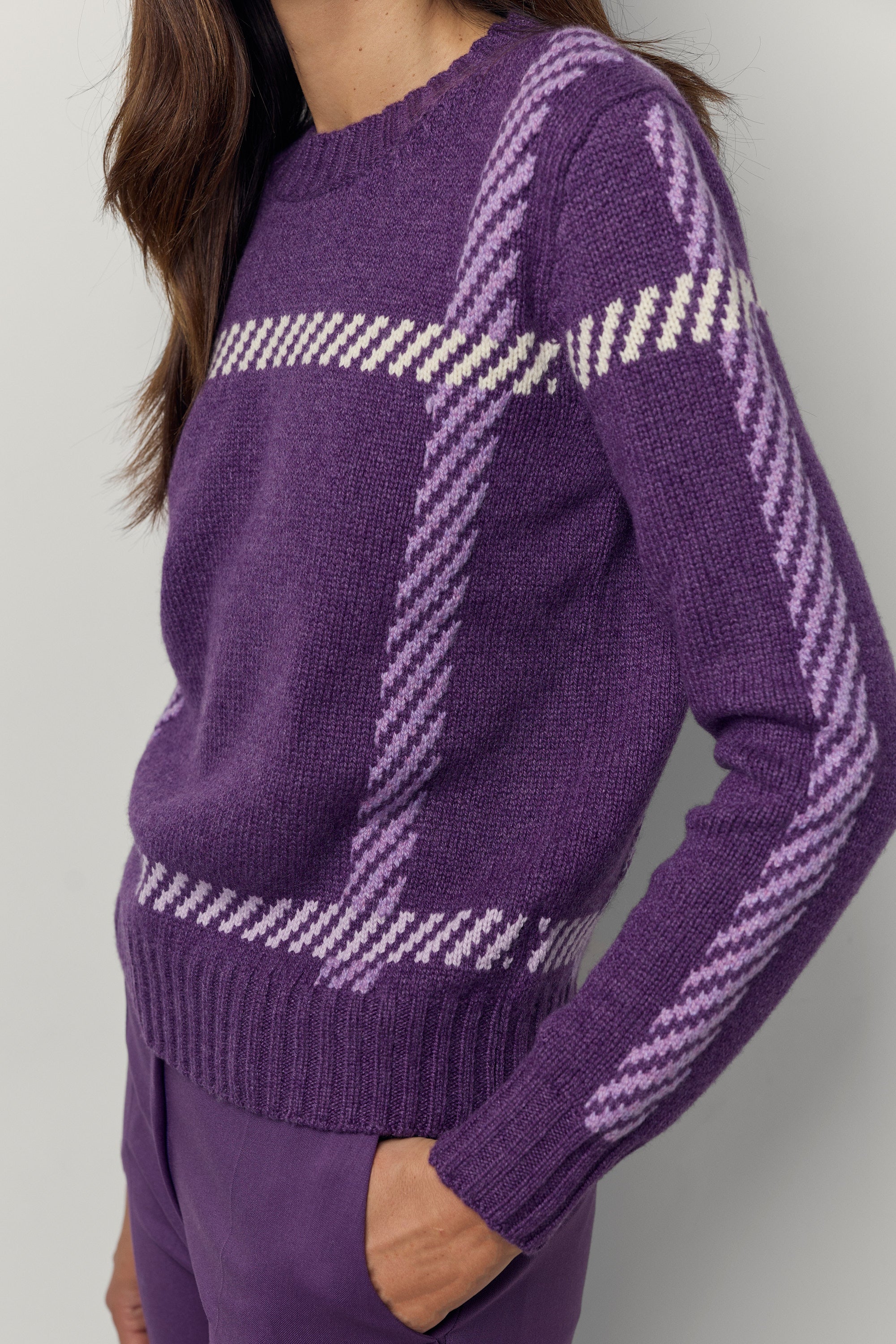 Pull Tartan en cachemire fleece