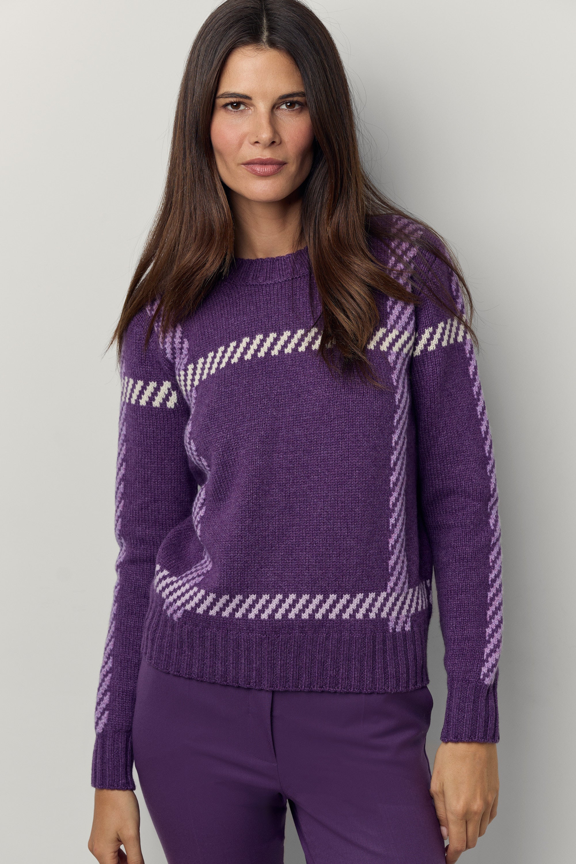 Pull Tartan en cachemire fleece