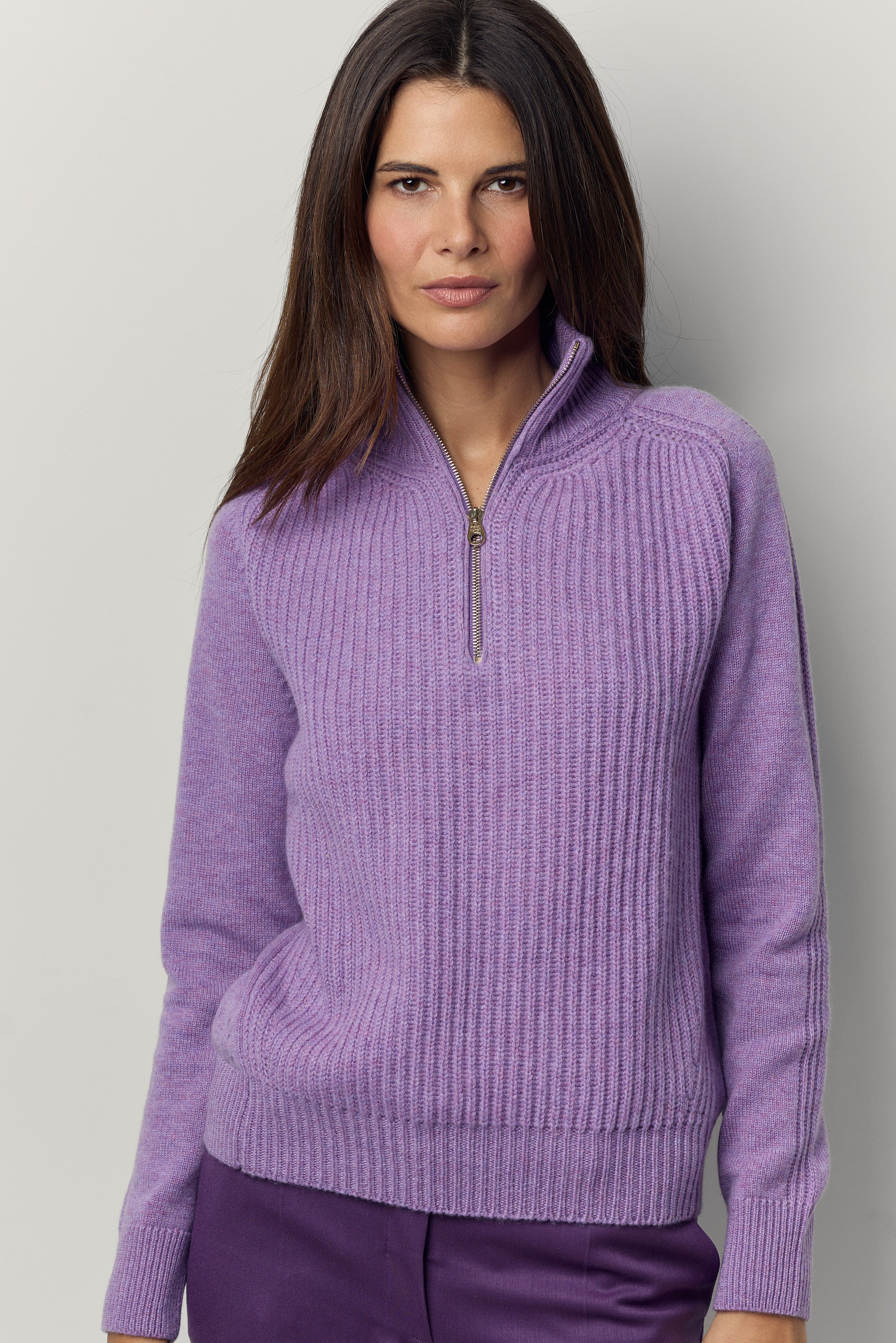 Pull en cachemire à col zippé