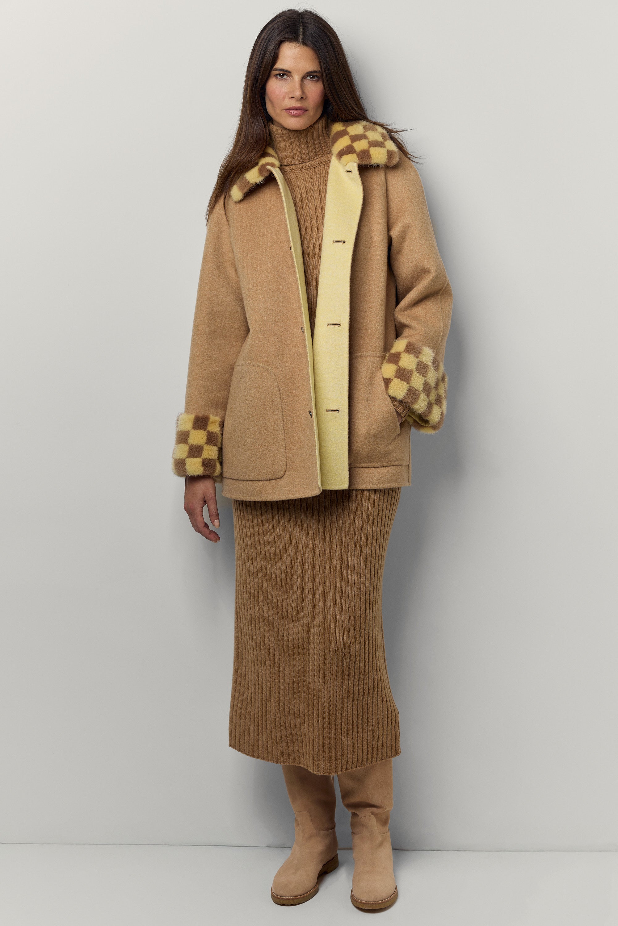 Gio cashmere and mink coat