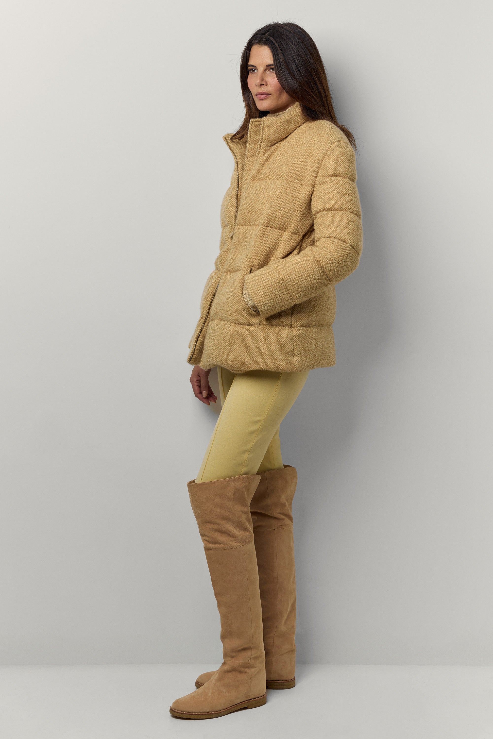 Cashmere puffer jacket