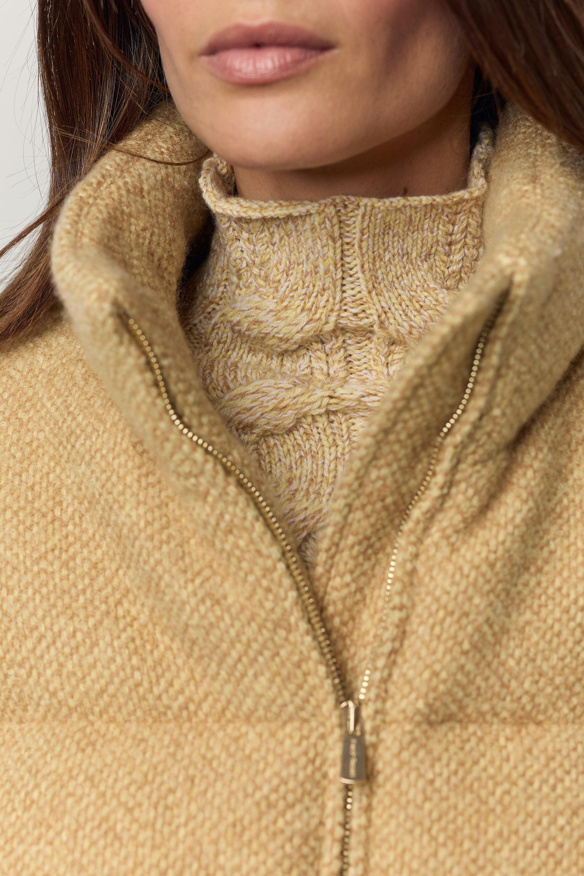 Cashmere puffer jacket