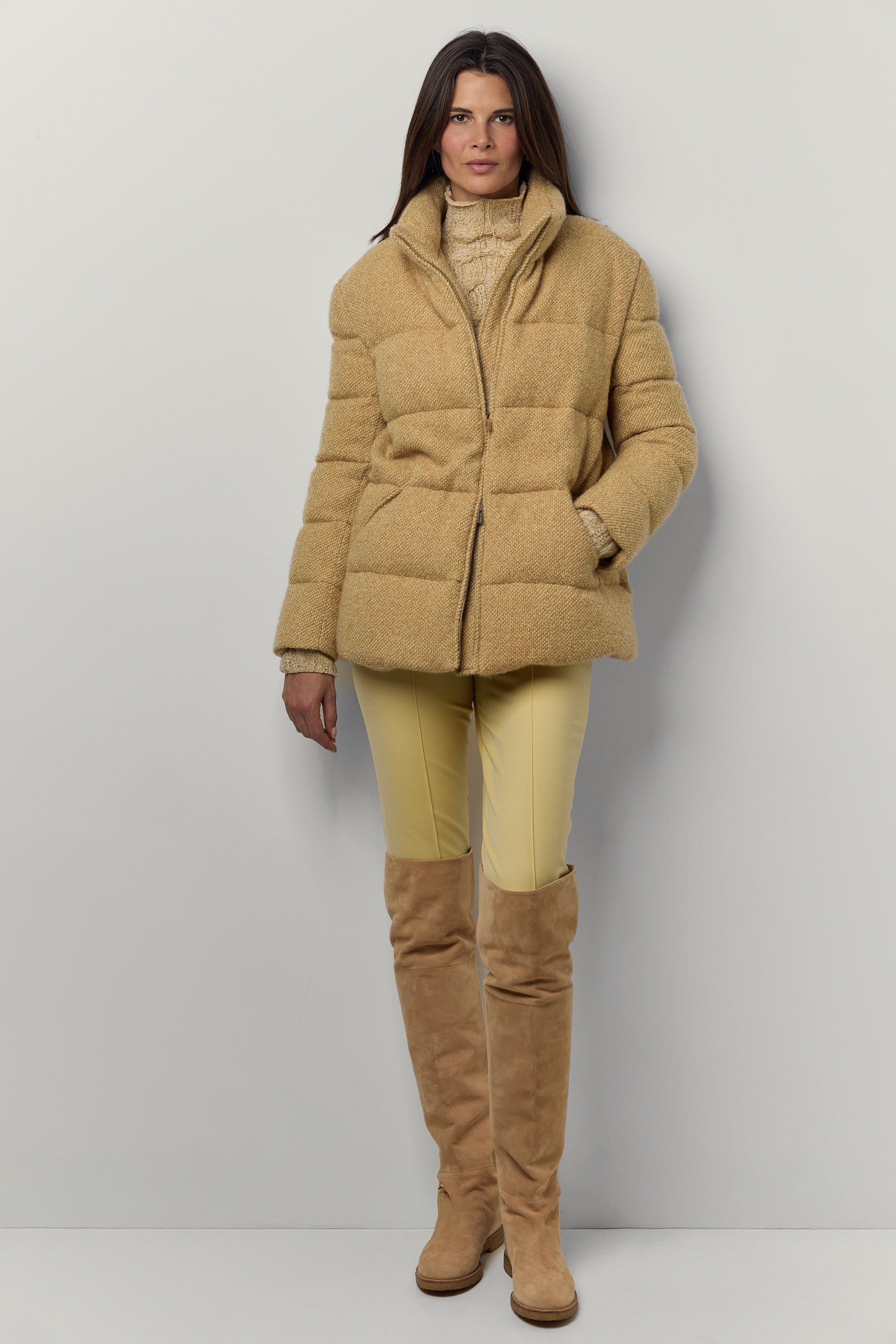 Cashmere puffer jacket