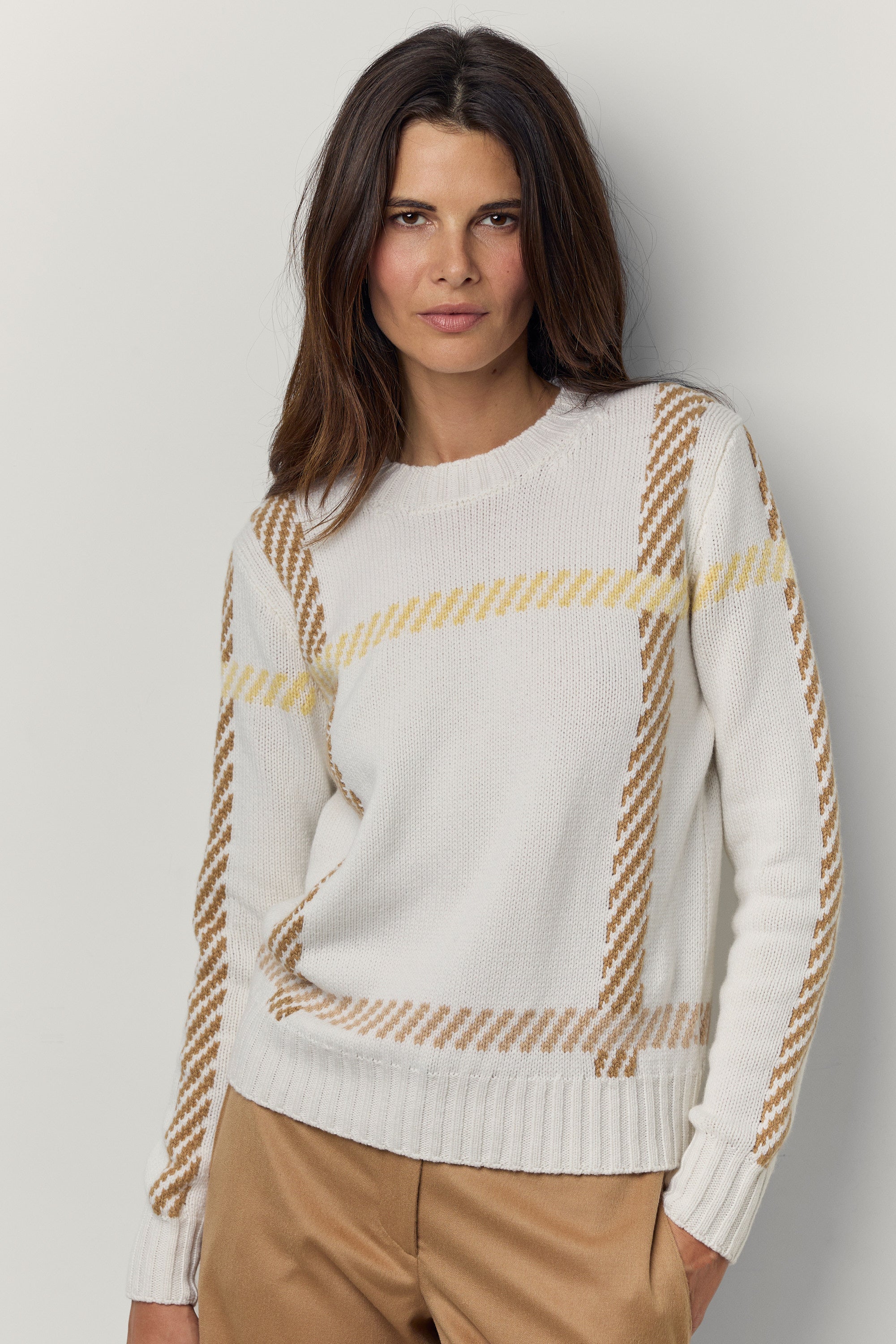 Pull Tartan en cachemire fleece
