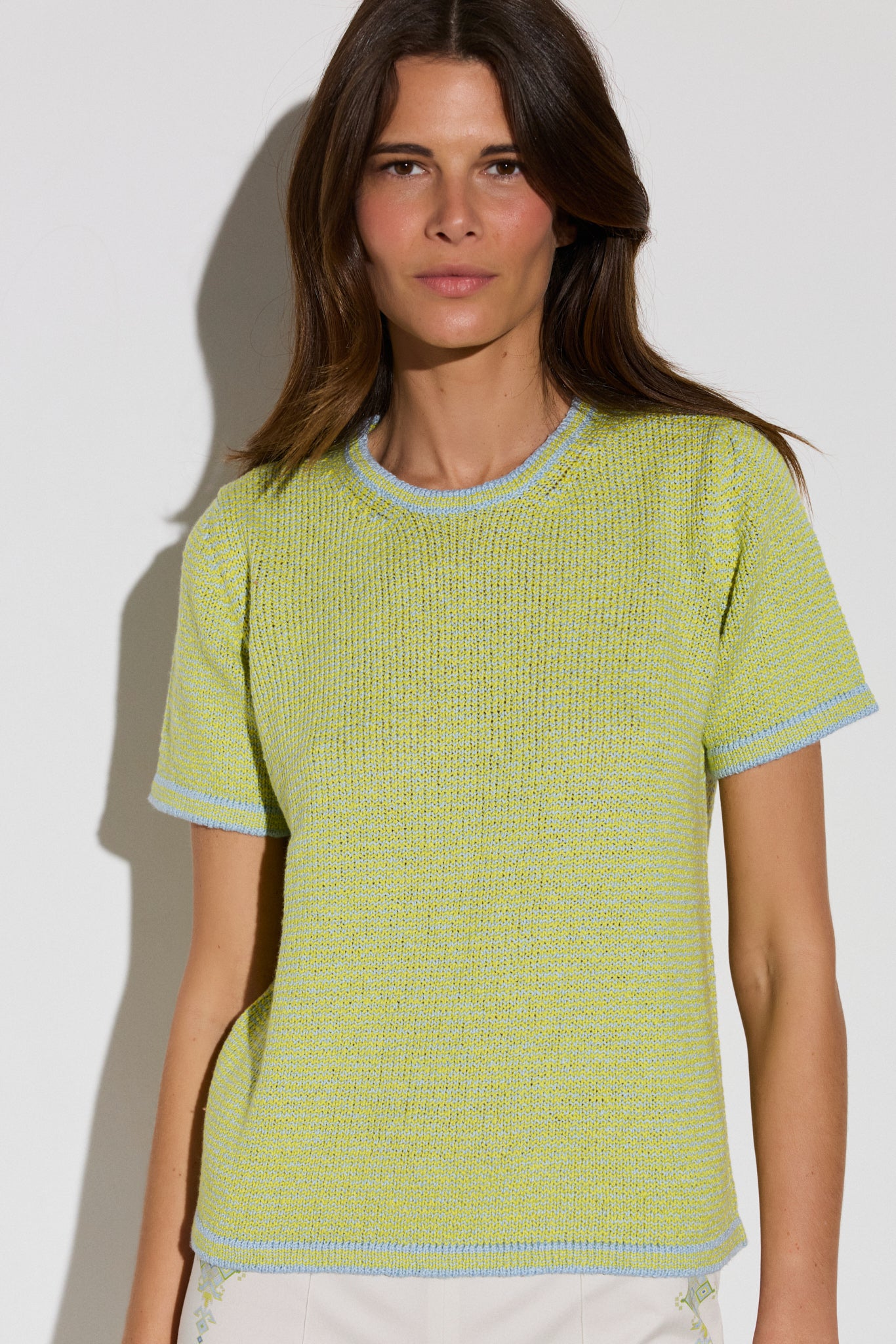 Top en maille jacquard de coton NILO