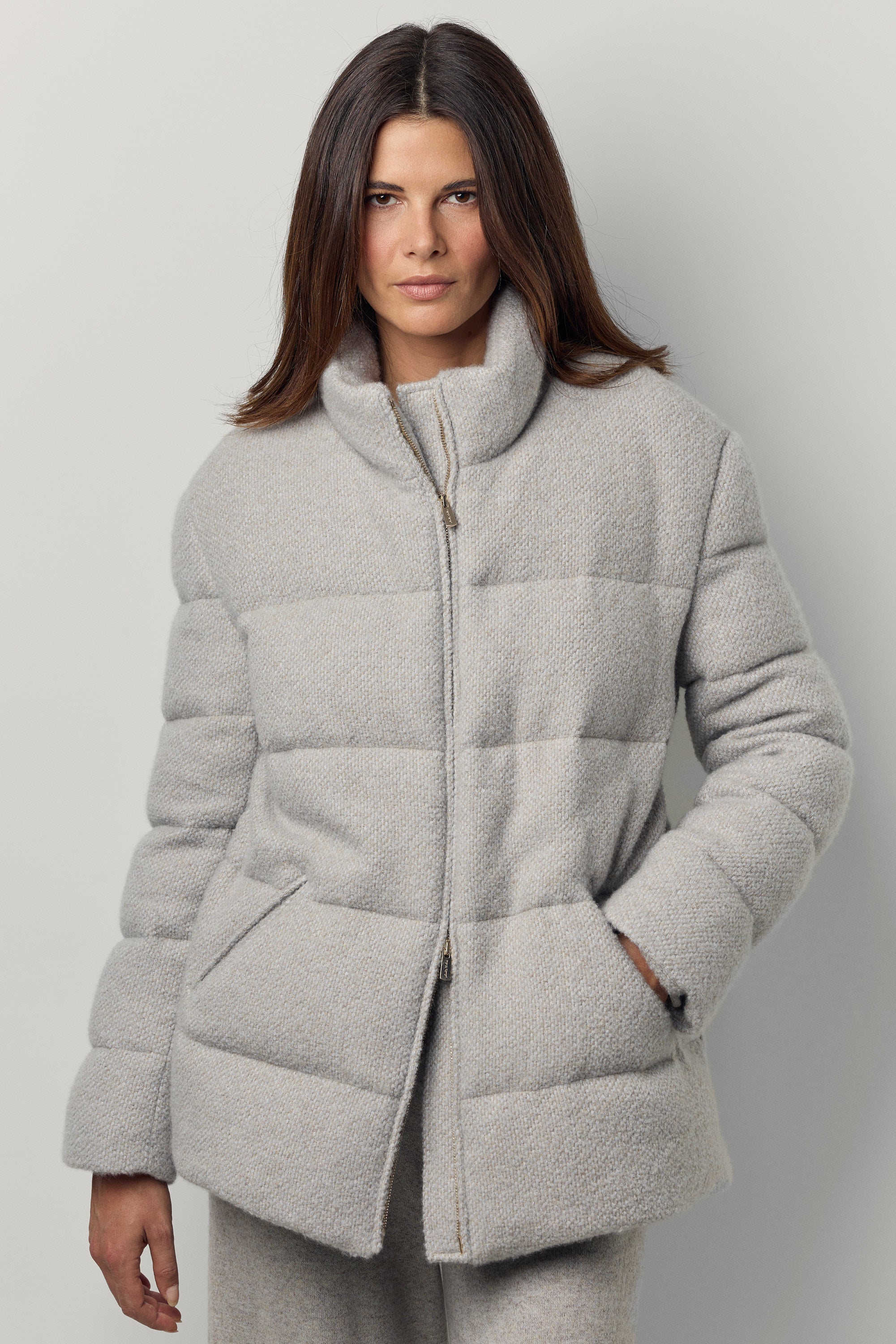 Cashmere puffer jacket