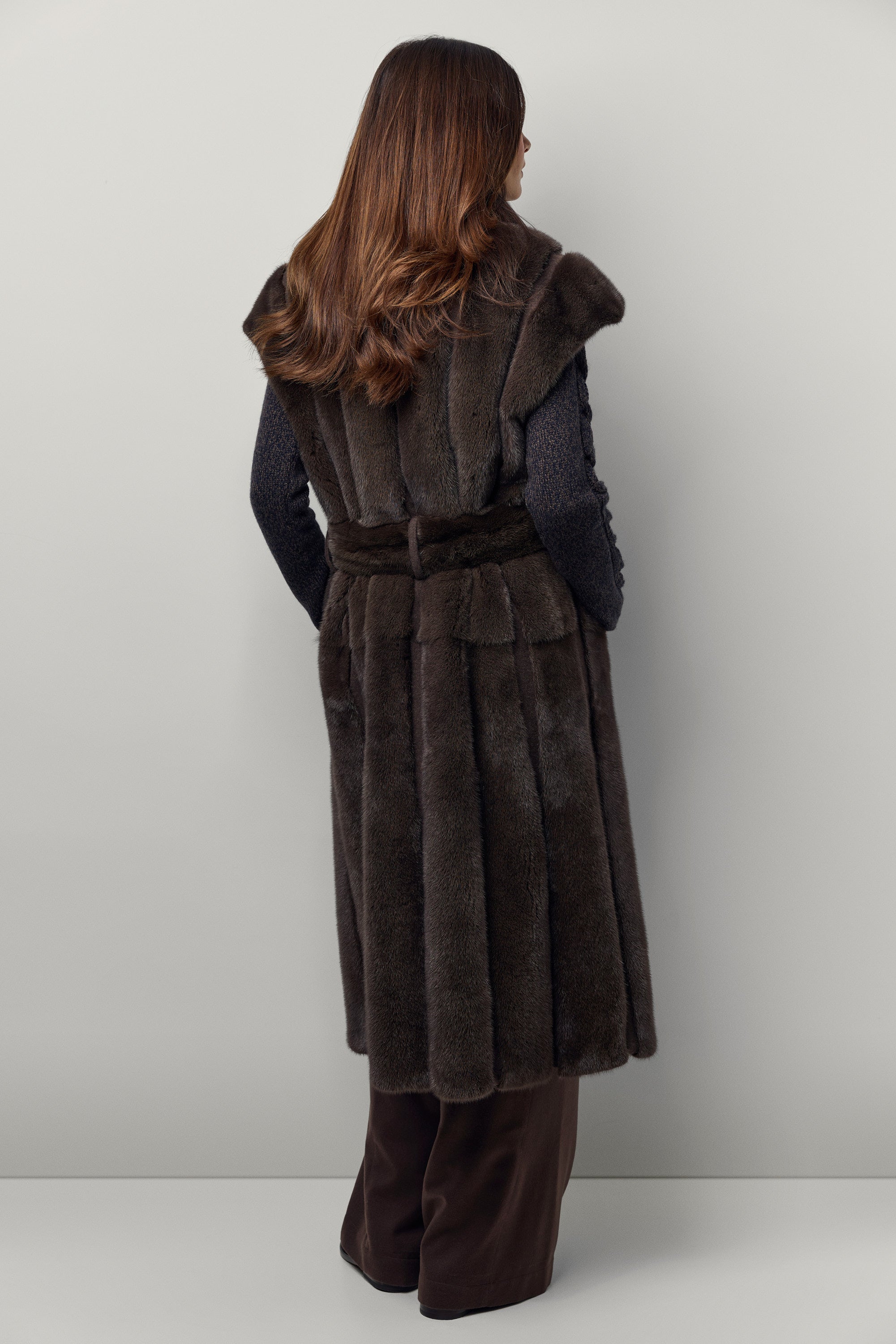 Felted mink and cashmere vest