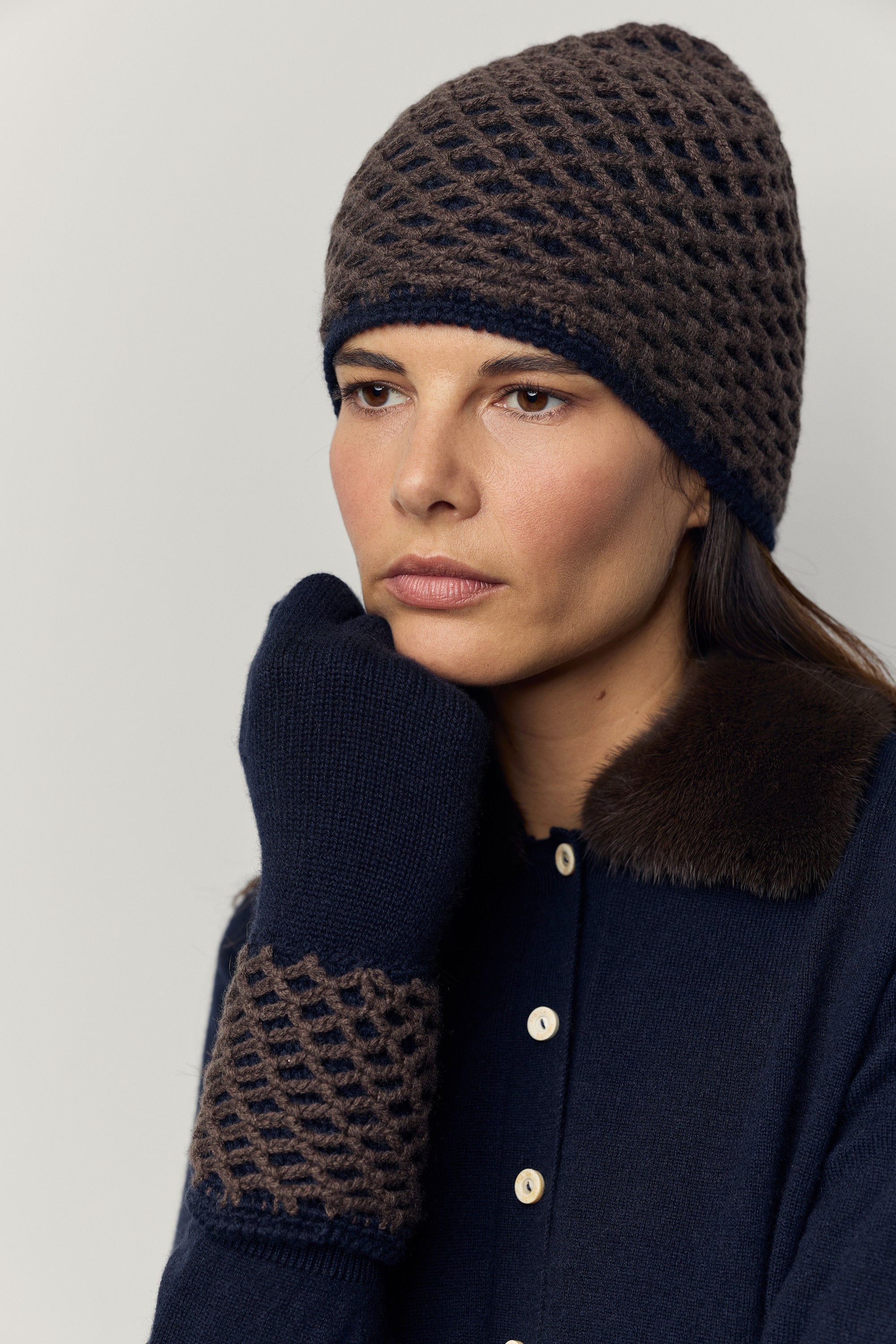 Bonnet Filet en cachemire